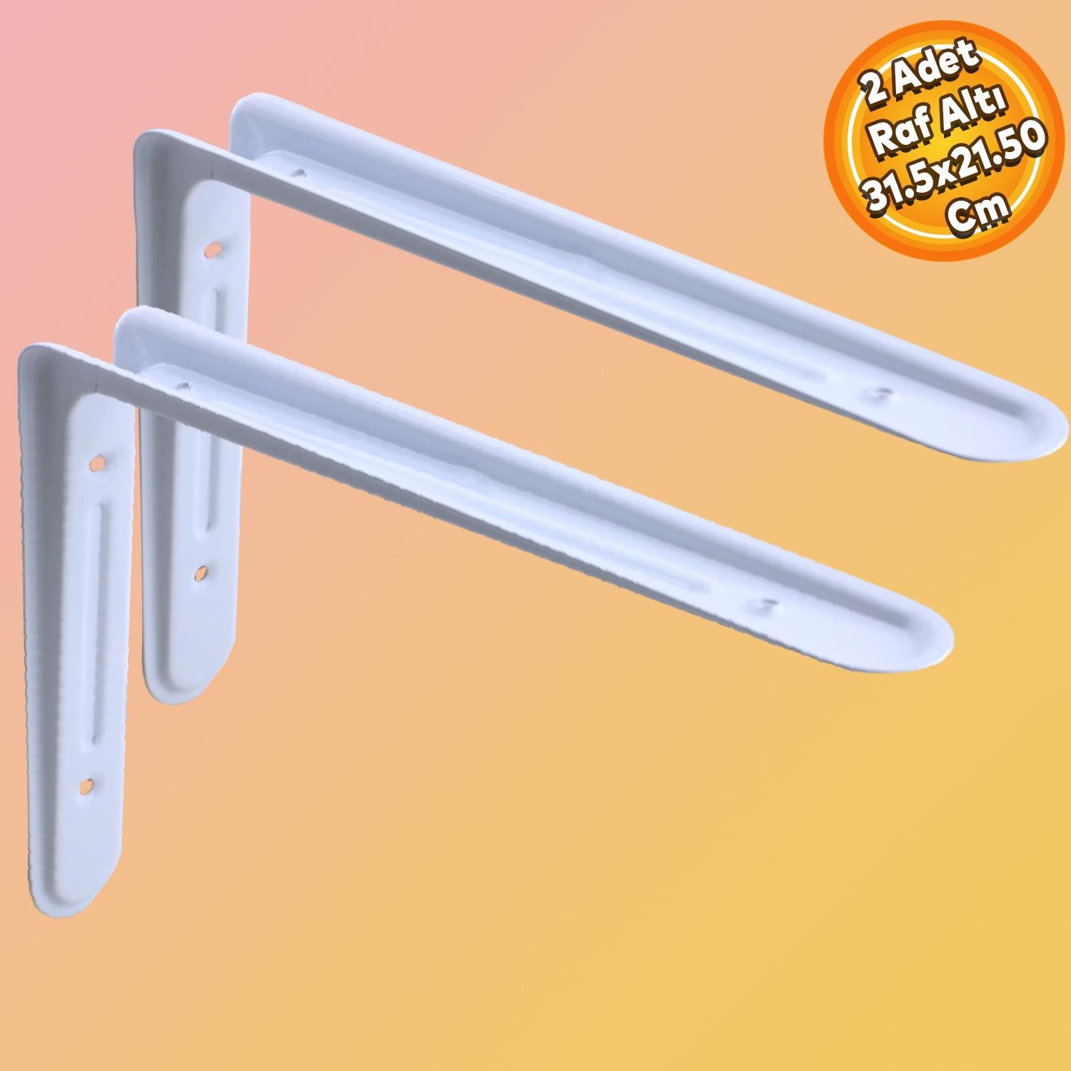 Raf Altı Raf Tutucu Ayak Ferforje Beyaz Klas  31.5 x 21.5 cm 2 ADET (No:4)