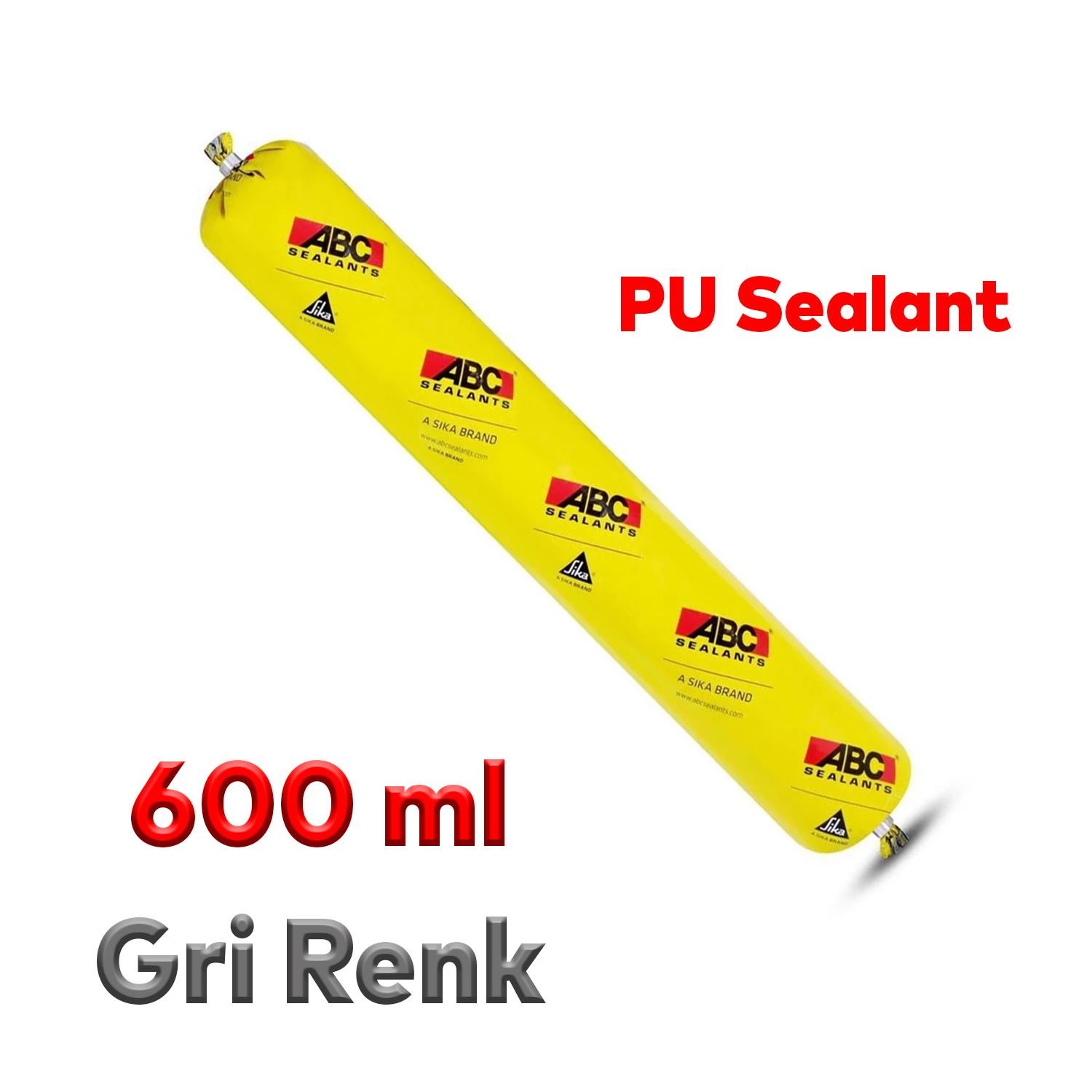 Sosis PU Silikon Mastik Gri Renk 600 ml Güçlü Yapıştırıcı Sızdırmaz Yalıtım Tabancalı 4'lü Set