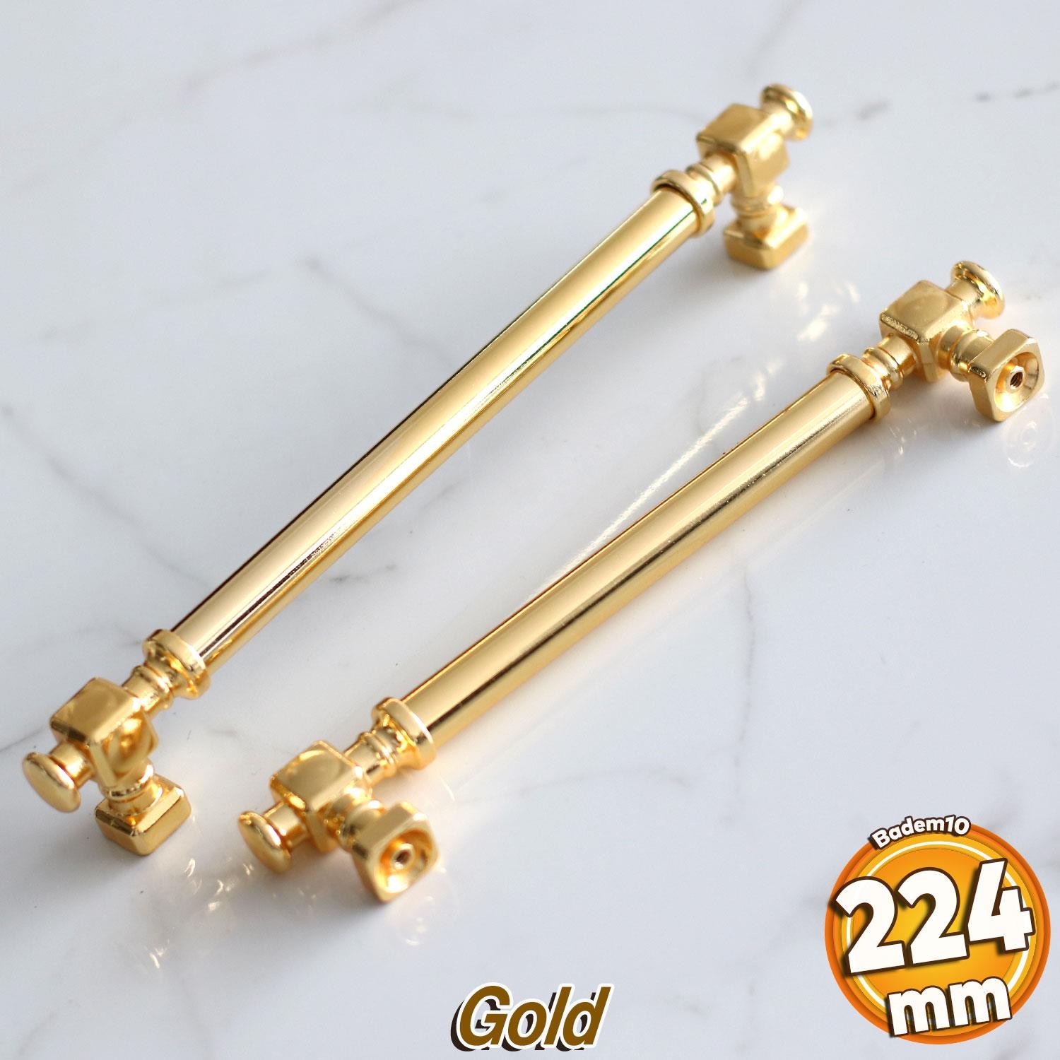 Talas Gold Altın Düz Metal Kulp 224 mm 22.4 cm Mobilya Çekmece Mutfak Dolabı Dolap Kulpları Kulb
