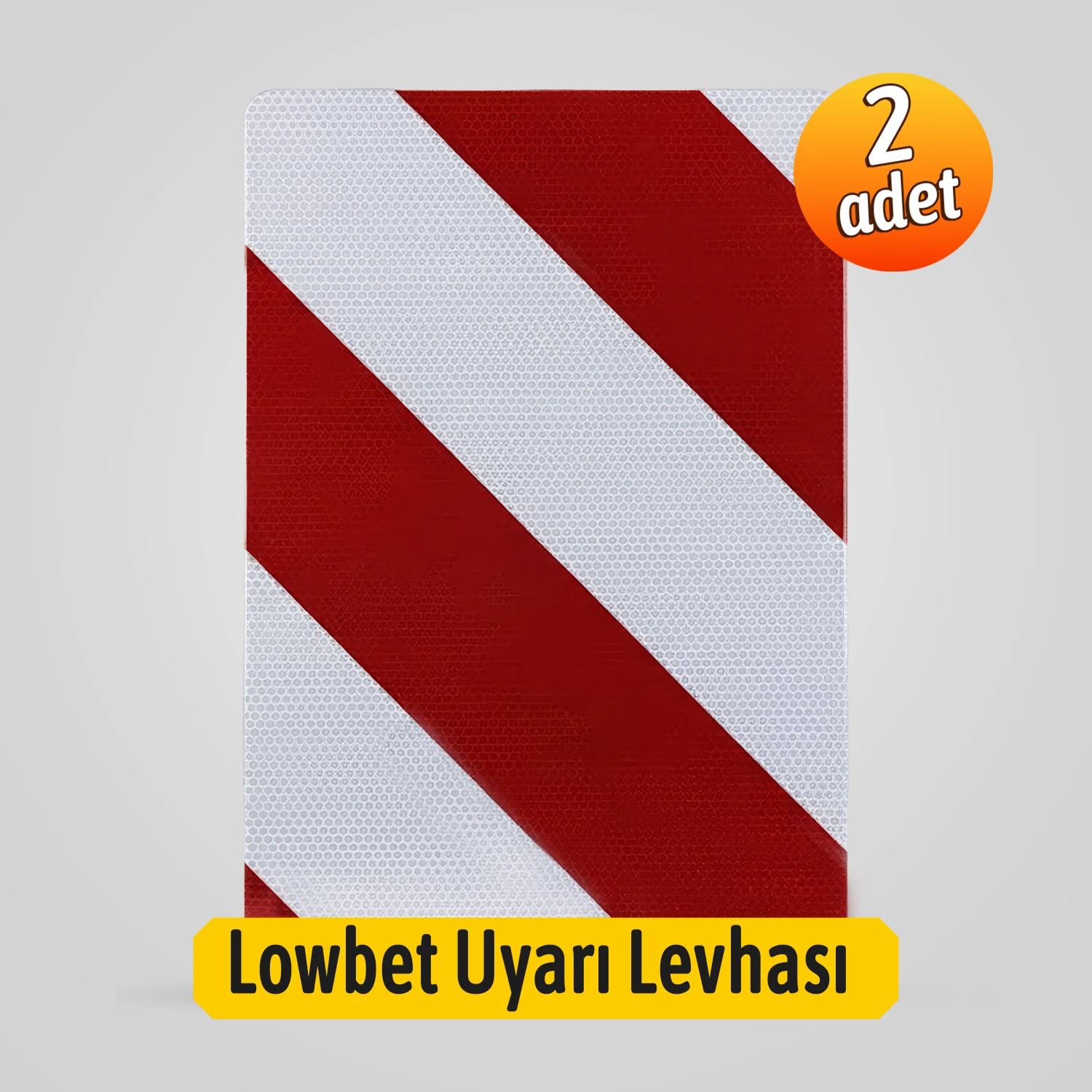 Ağır Nakliyat Lowbed İçin 2 Adet 28x42 cm Kırmızı Beyaz Reflektörlü Lowbed  Yük Uyarı Levhası