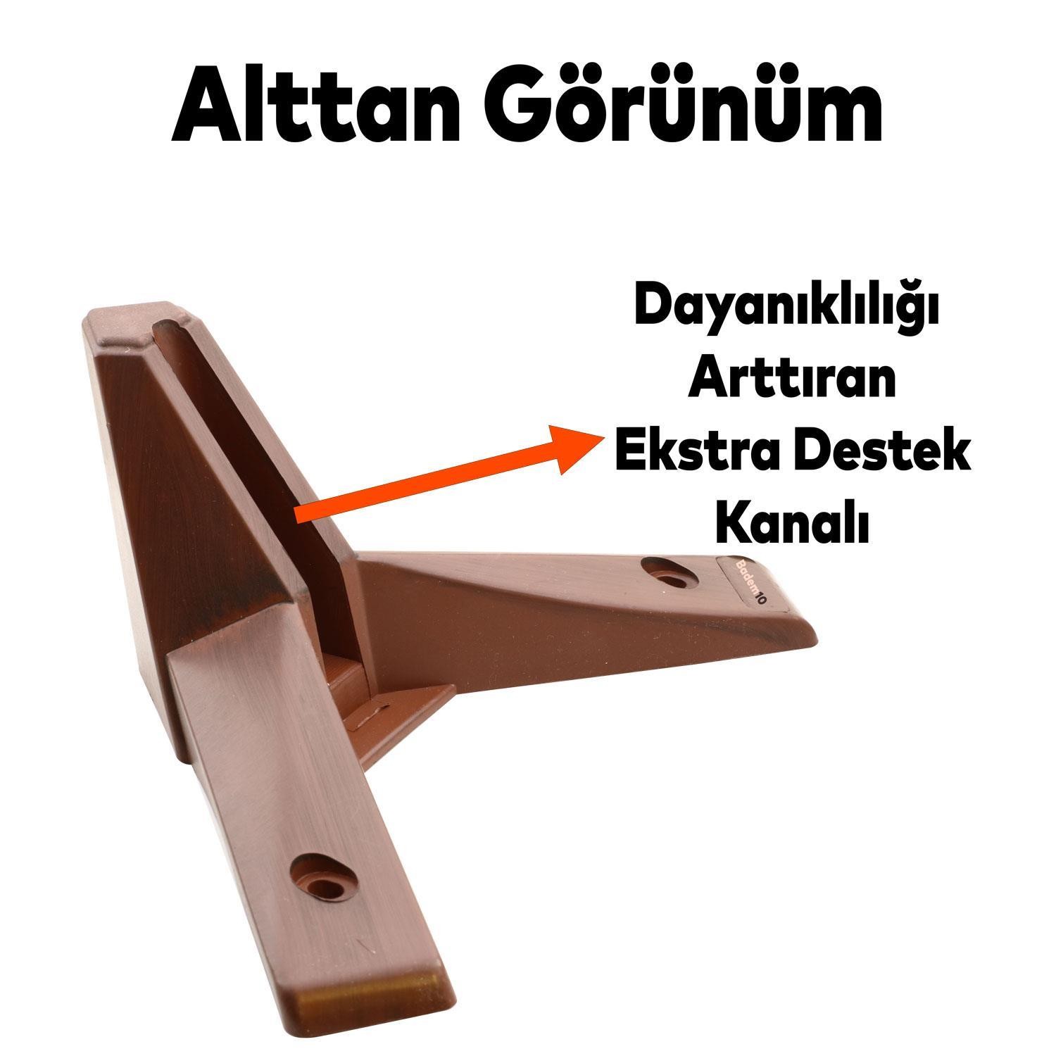 Sedir Lüks Mobilya Kanepe Sehpa TV Ünitesi Koltuk Ayağı 10 cm Ahşap Desenli Kahverengi Ayak 4 ADET