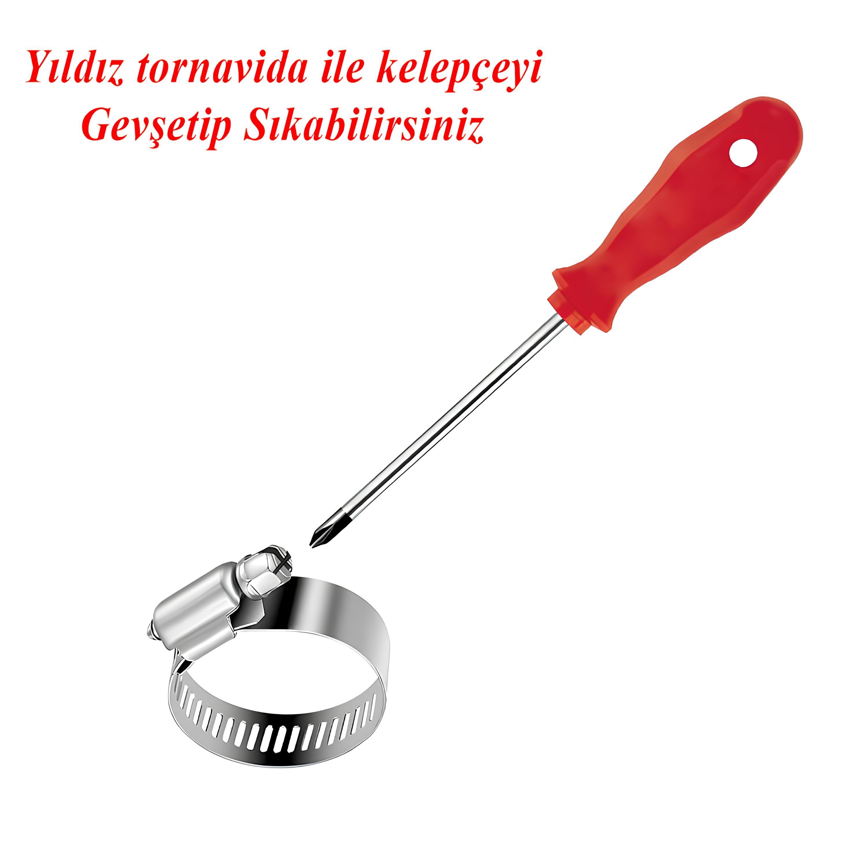 Hortum Kelepçesi Tork Ayarlı 22x36 mm Paslanmaz Çelik Boru Metal Kelepçe Ayarlanabilir klips 5 ADET