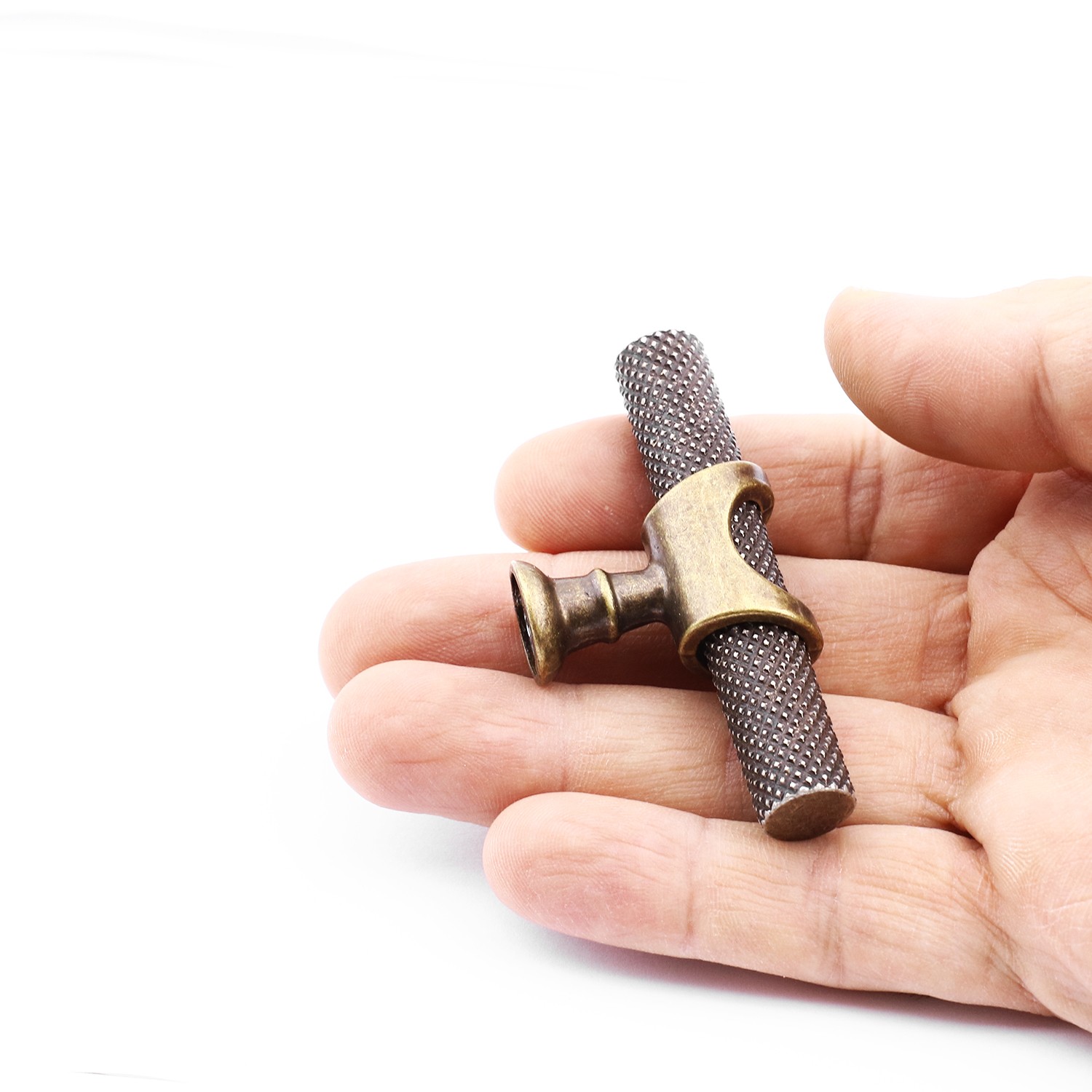 Tek Vidalı Tırtıklı Antik Sarı Düğme Metal Kulp Çekmece Mobilya Mutfak Dolabı Dolap Kulbu Kulplar