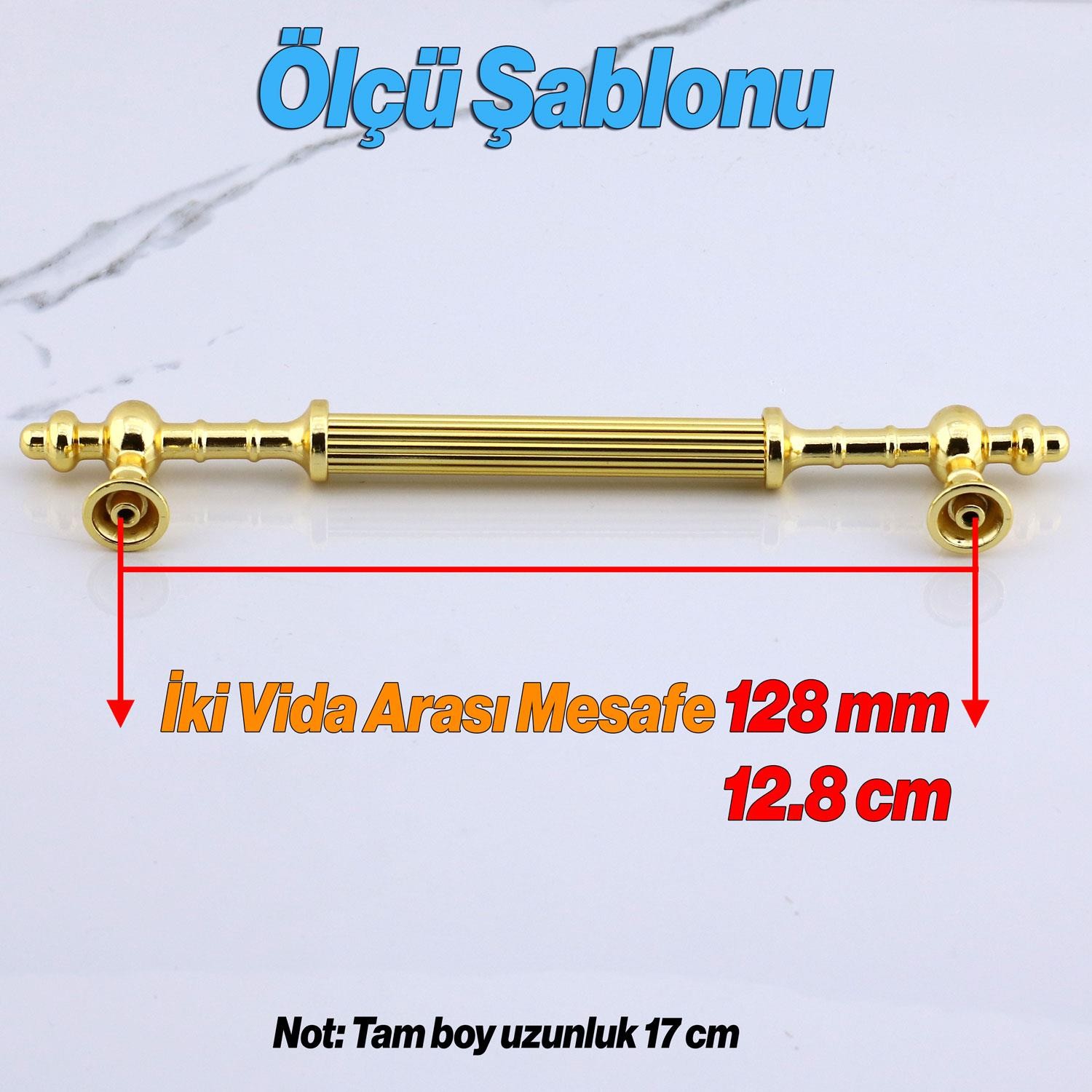 Kader Gold Metal Kulp 128 mm- 12.8 cm Mobilya Çekmece Mutfak Dolabı Dolap Kulpları Kulbu Kulpu Altın
