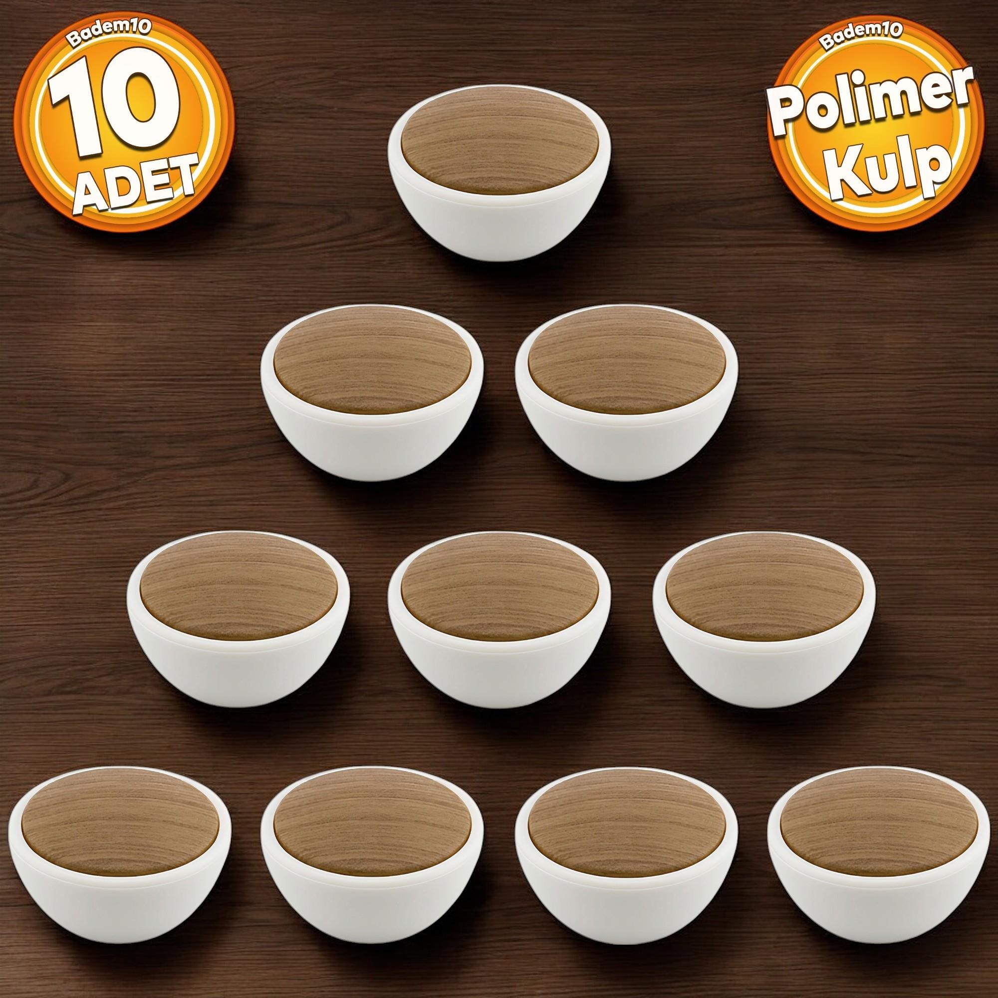 Piyano Polimer Düğme Kulp Dışbükey Aytaşı Ceviz Dolap Mobilya Mutfak Çekmece Kulpu Kulbu 10 ADET
