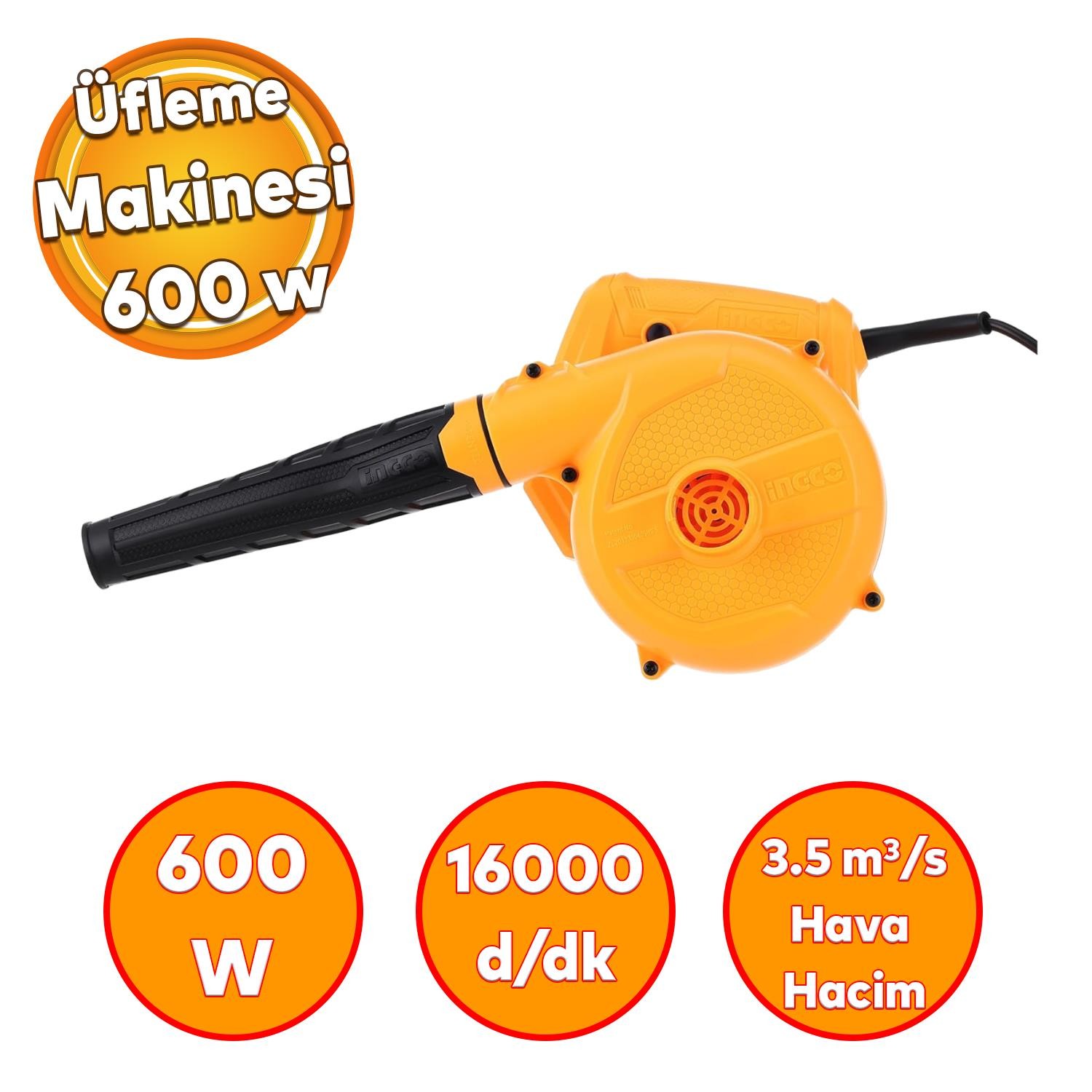 Üfleme Makinası 600 W Bahçe Yaprak Üfleme Temizleme Süpürme Elektrikli Üfleyici