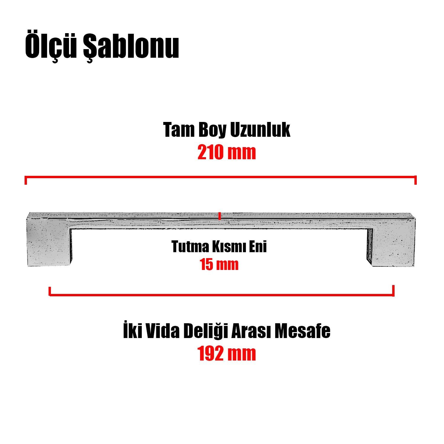 Cemre Çekmece Mutfak Dolap Kapak Kulpu Kulbu 192 mm Metal Kulp