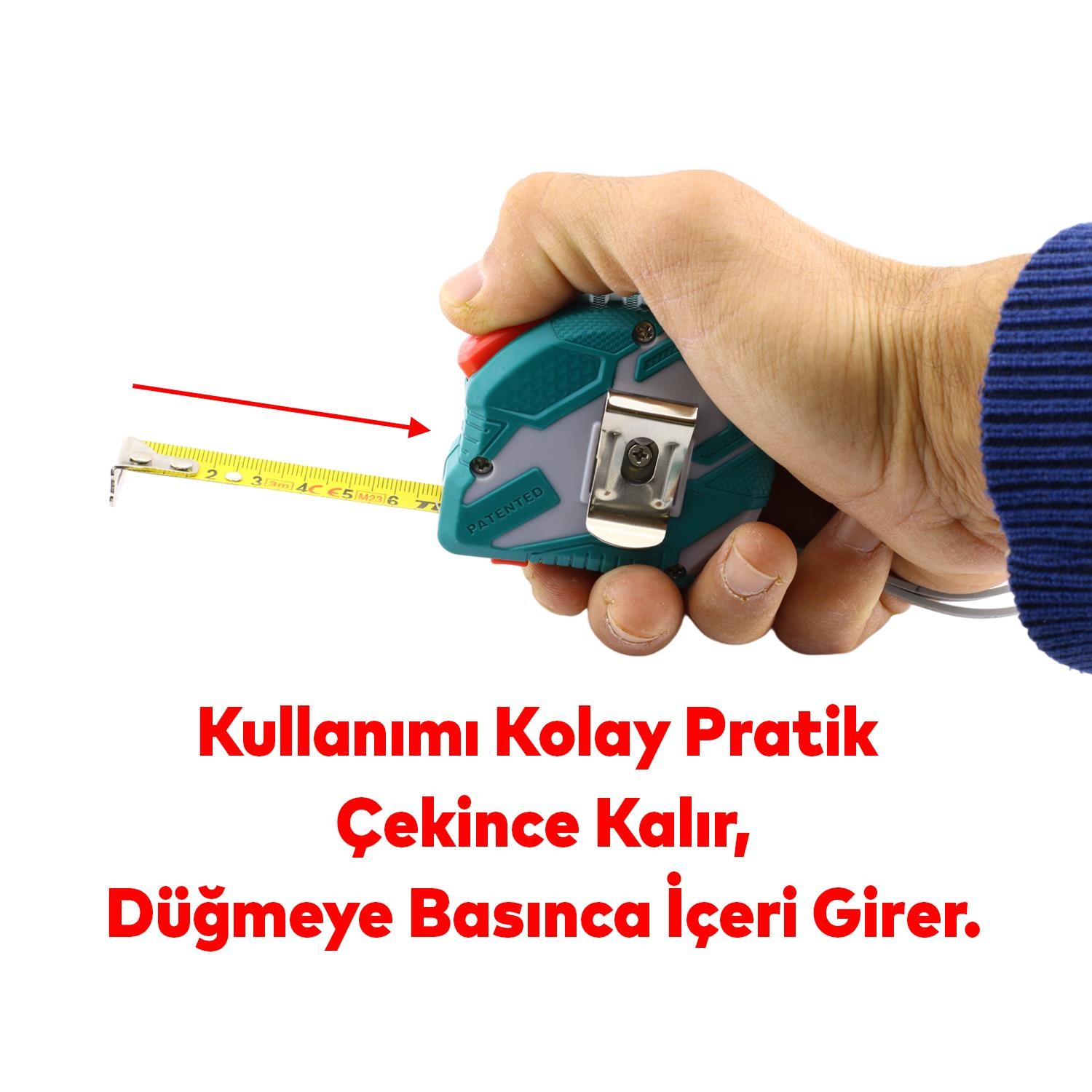 Ölçü Ve Maket Bıçağı Seti Şerit Metre Halı Kesme Maket Bıçağı Yedek Bıçak 10'lu Total TOS23037E 