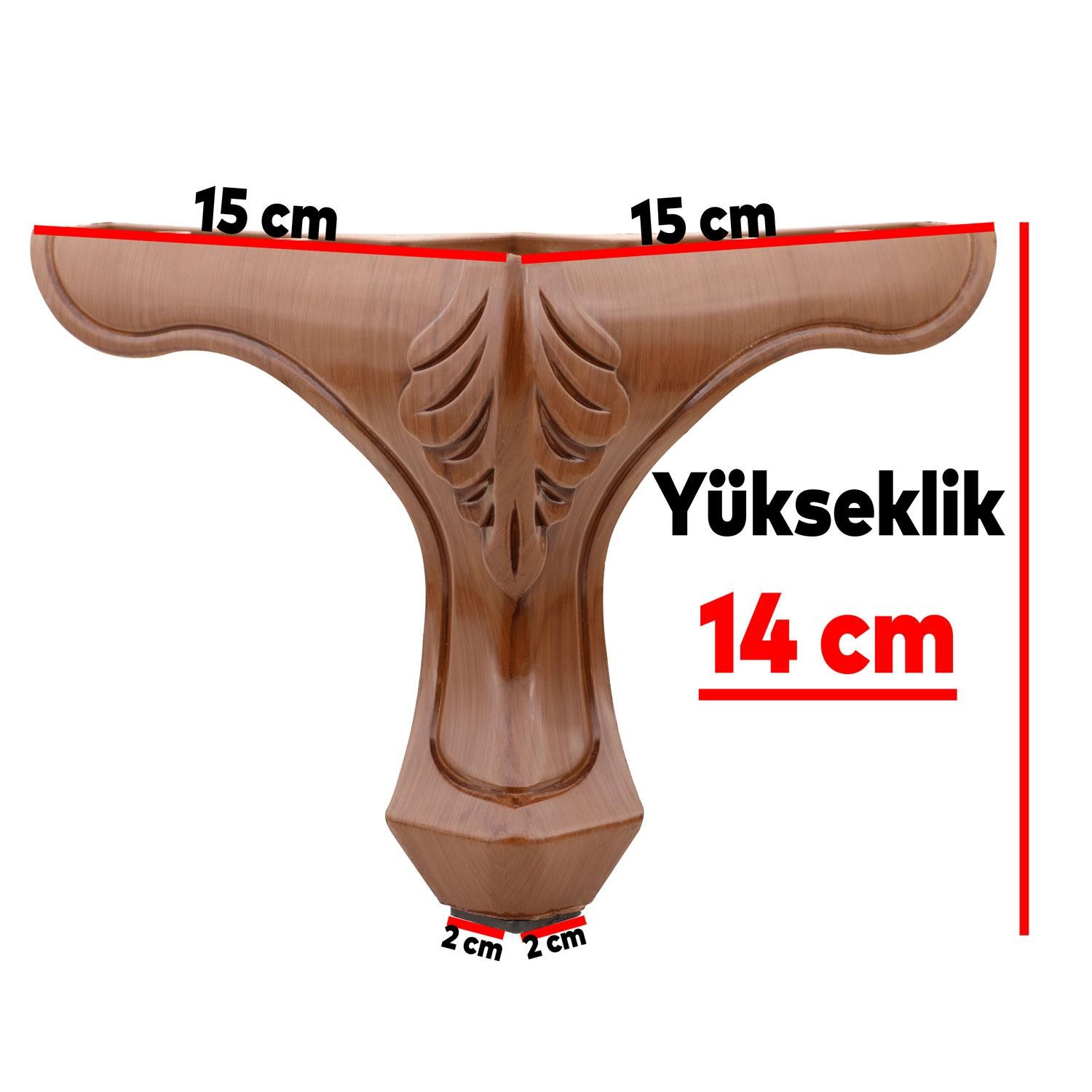 20'li Set Lukens Lüks Mobilya Koltuk Kanepe Tv Ünitesi Destek Ayağı 14 cm Ahşap Desenli Ayakları