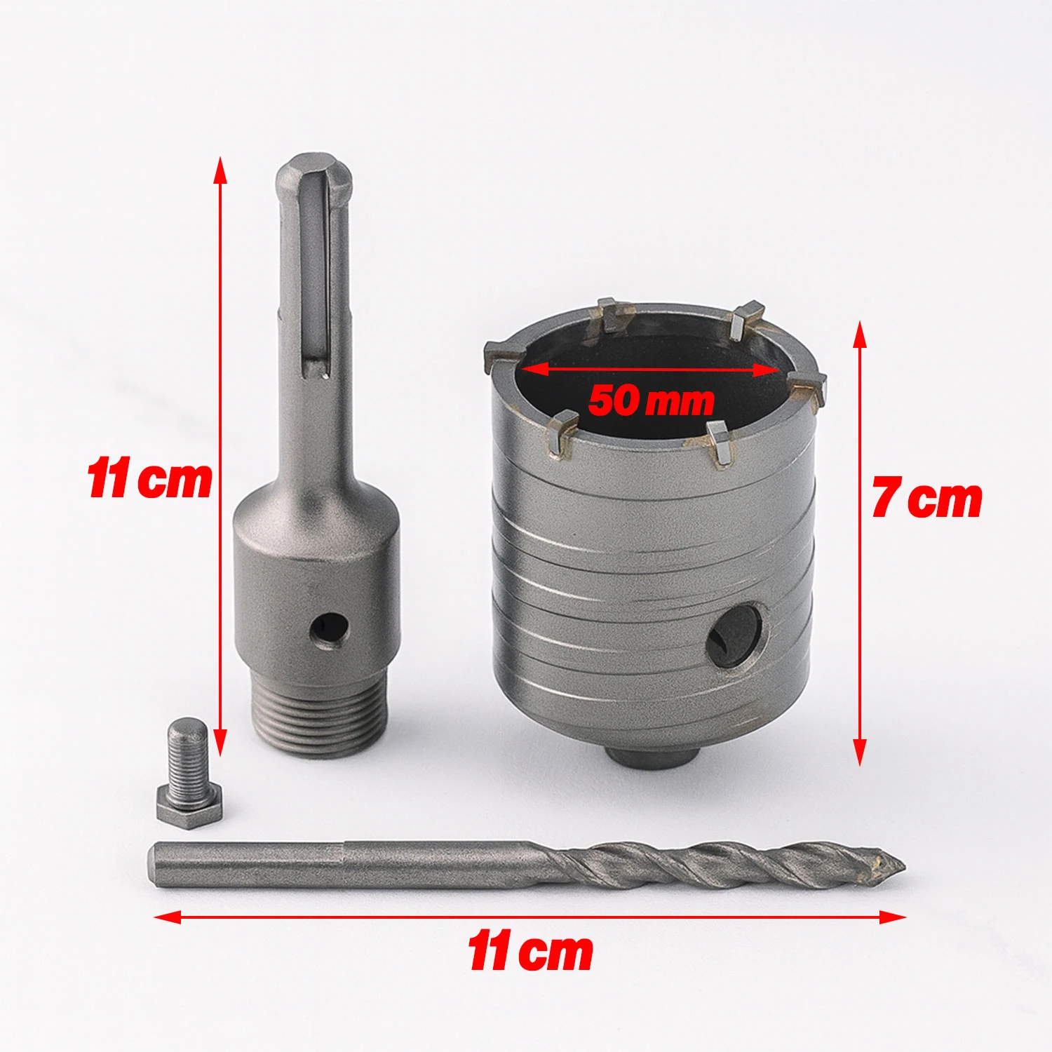 Elmas Beton Delme Pançı 50MM SDS Profesyonel İnşaat Usta Tipi Dayanıklı Hızlı Kesim Delme Aparatı