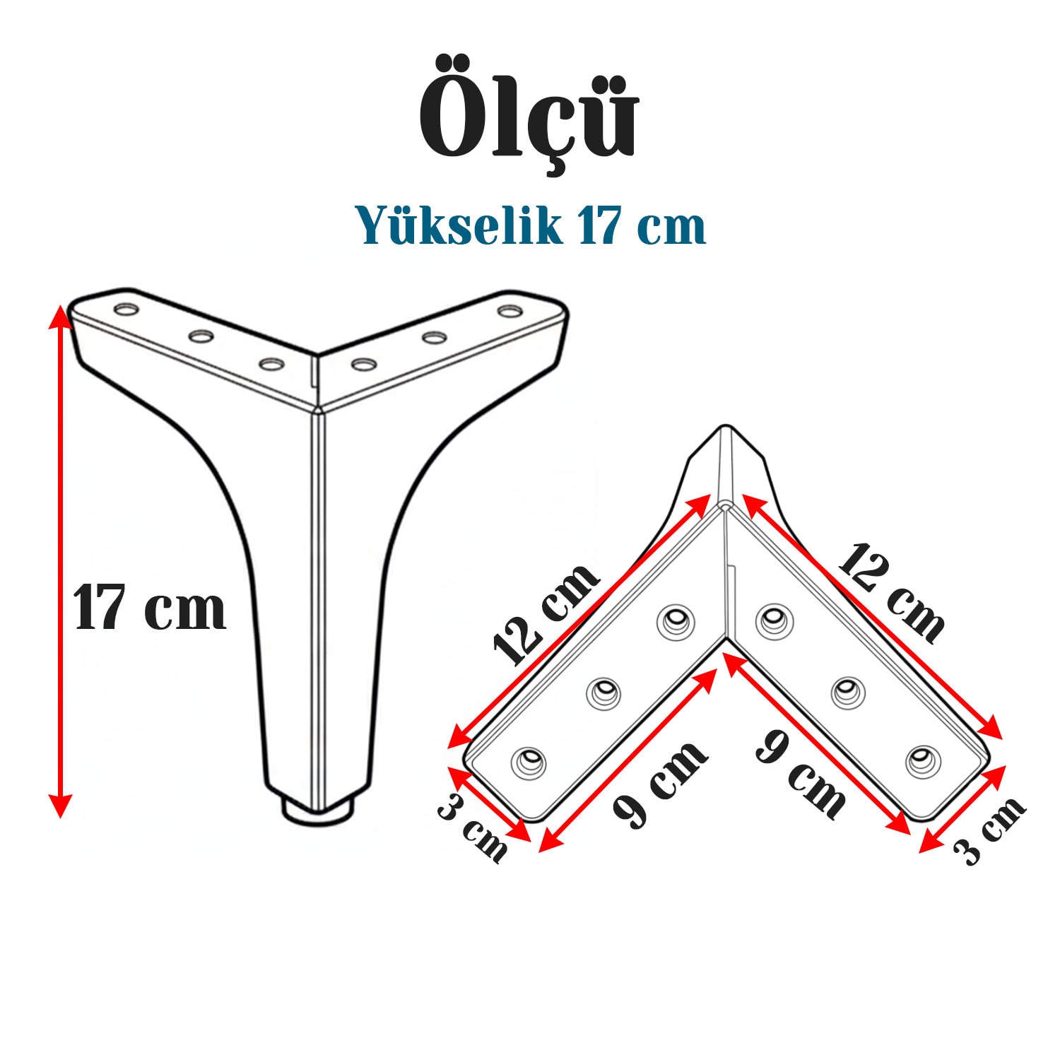 Dekor 17 cm Krom Gümüş 4’lü Metal Mobilya Ayağı Seti Modern Tasarım Koltuk Sehpa Masa TV Ünitesi