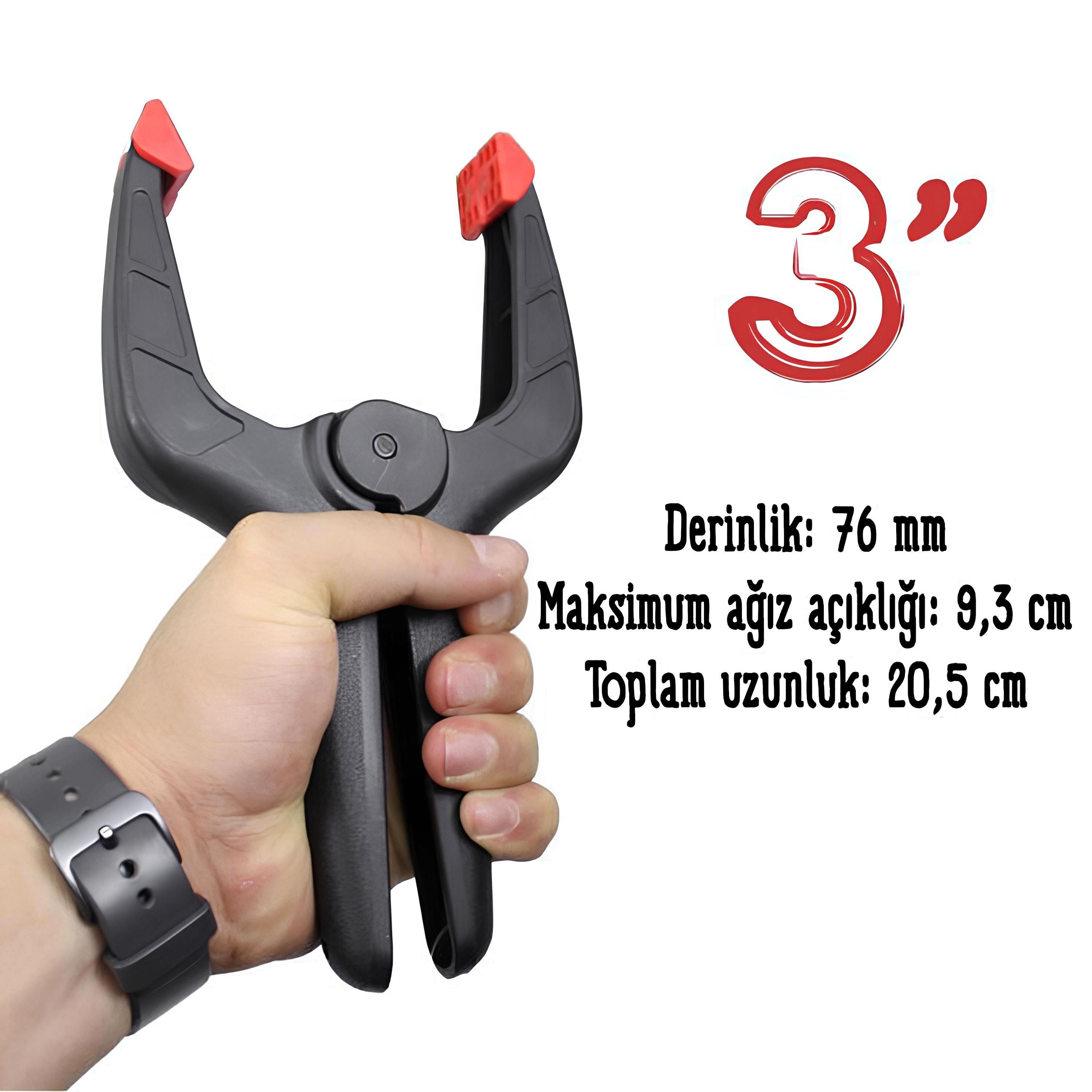 Yaylı Kıskaç Topart Klips Mandal Hobi Mini El Tip Işkence Aleti Seti 76 mm 3" İnç (4 ADET)