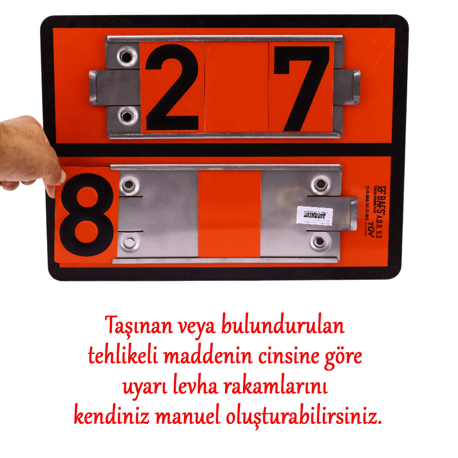 Adr 40x30 cm Manuel Değiştirilebilir Tehlikeli Madde Uyarı Levhası Çoklu Rakam 0-9 Arası Rakamlar
