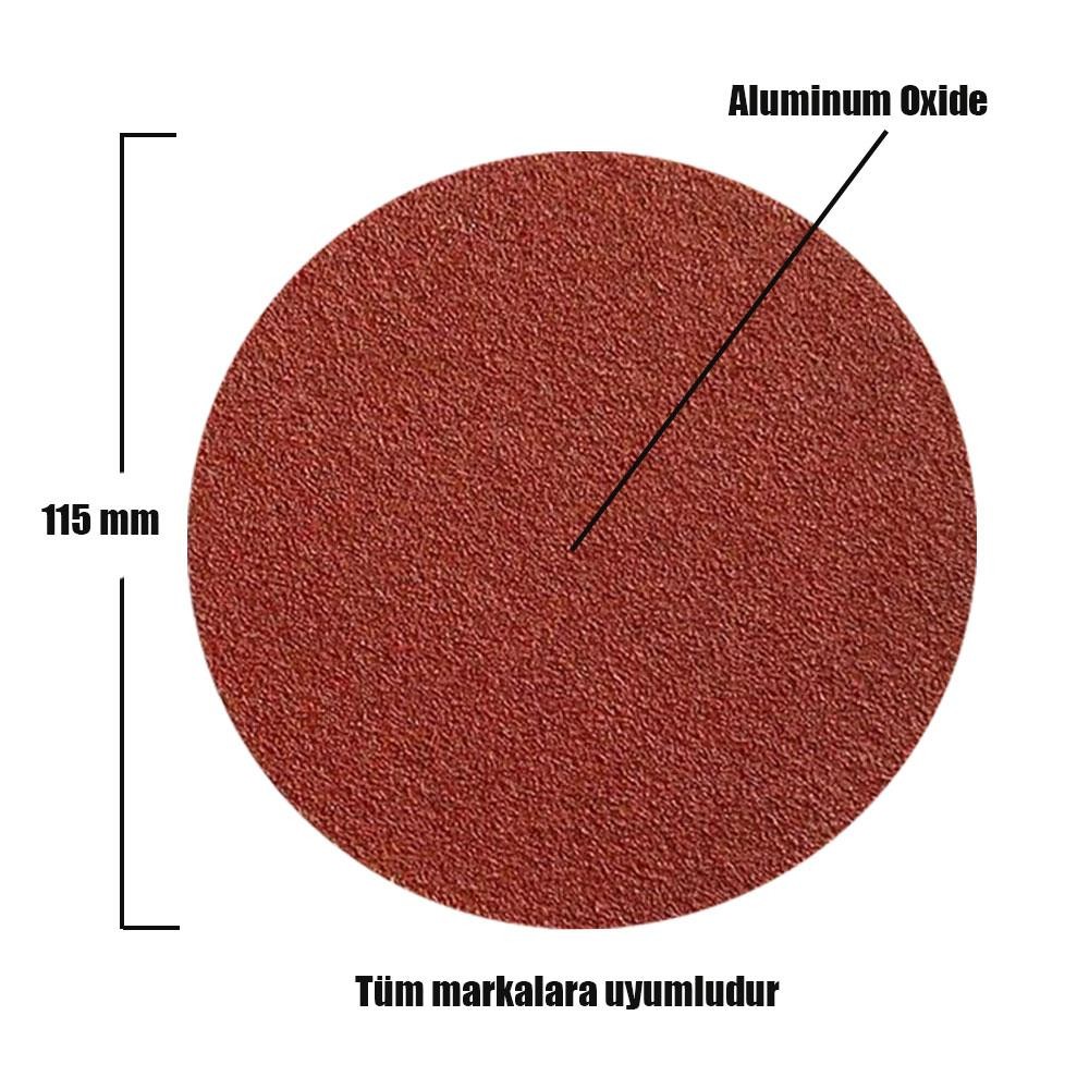 50 Adet Cırt Zımpara 115 mm Spiral Avuç Taşlama (Karma Paket)
