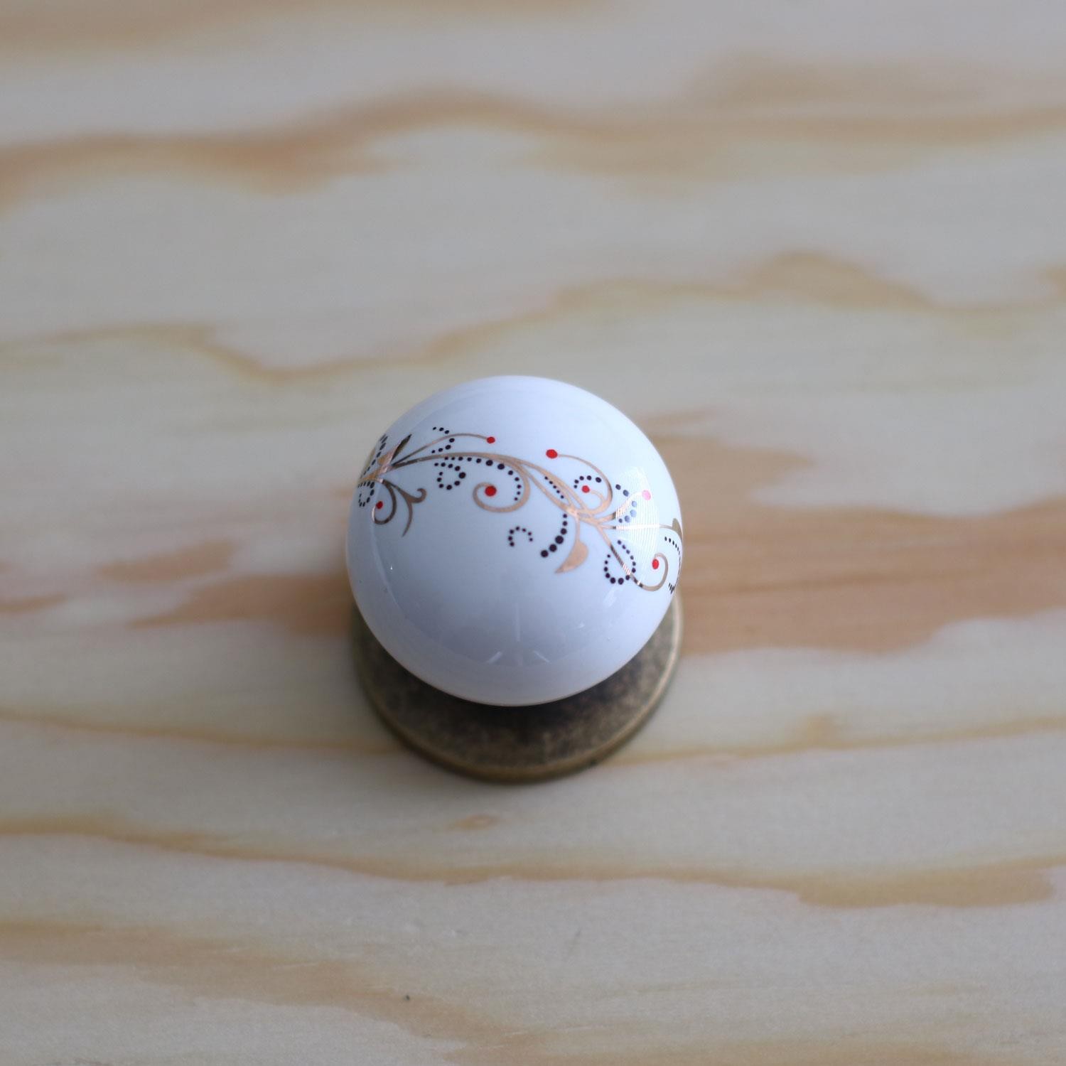 Gerçek Porselen Kulp Çiçekli Düğme Mobilya Mutfak Dolabı Çekmece Dolap Kulpları Kapak Kulpu Kulbu