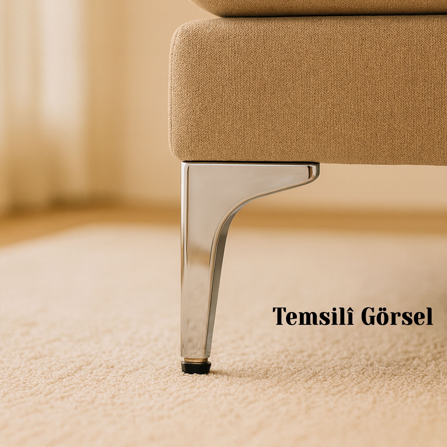 Dekor 12 cm Krom Gümüş Metal Mobilya Ayağı Dayanıklı Modern Tasarım Koltuk Sehpa Masa TV Ünitesi