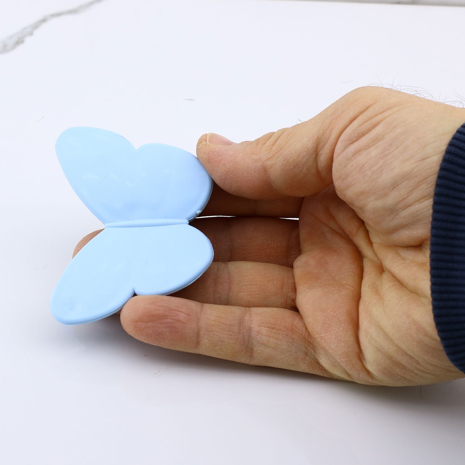 Plastik Kelebek Kulp Mavi Mobilya Çoçuk Odası Kız Erkek Dolap Kapak Kulpu Çekmece Kulbu 1 ADET