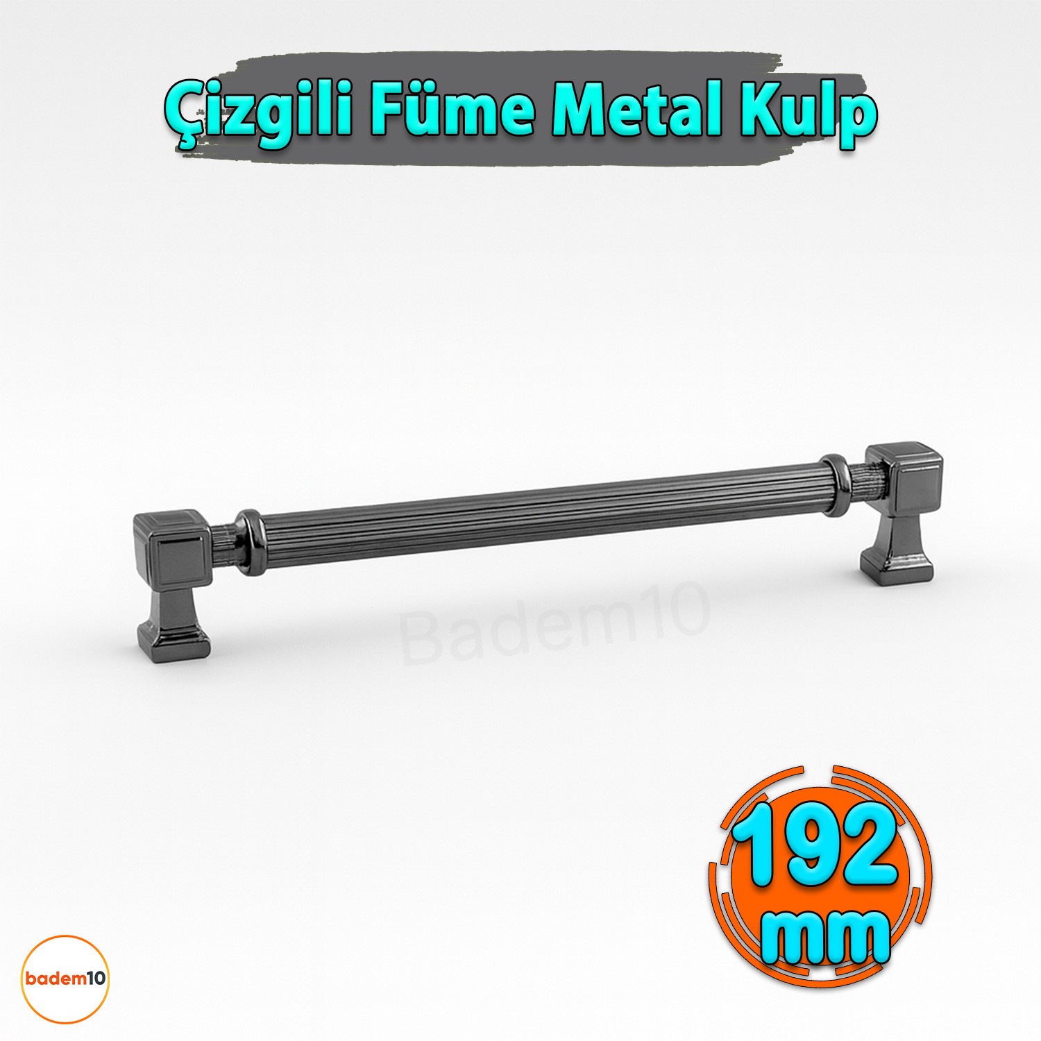 Talas 192 mm Çizgili FÜME Metal Kulp Mobilya Çekmece Mutfak Dolabı Dolap Kulpları Kulb 19.2 cm