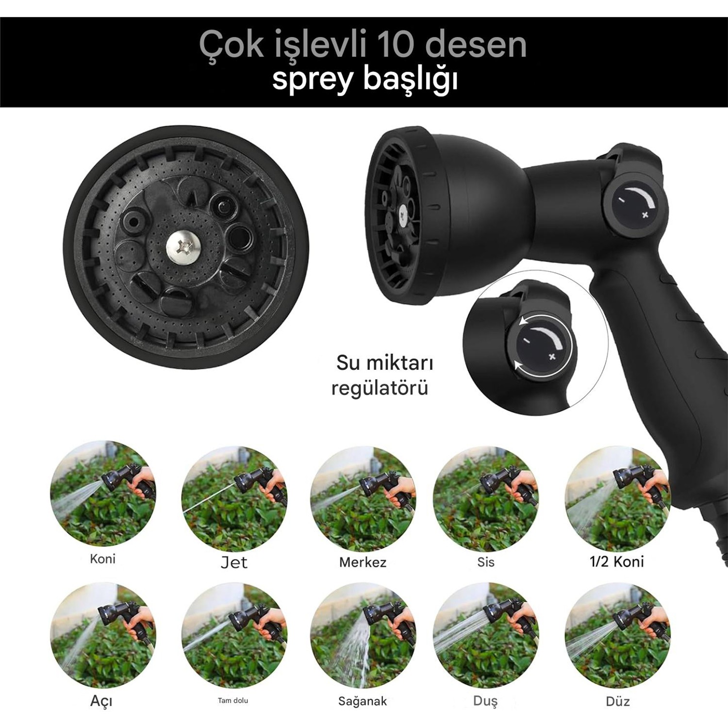 Duvara Monteli 180° Döner Makaralı Hortum Seti Bahçe Su Hortumu 1/2 Sulama Araç Yıkama 20 Metre Rico