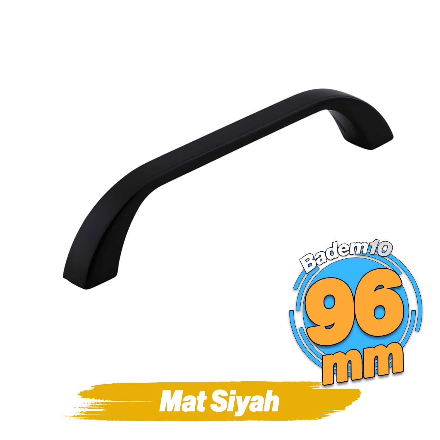 Göksu Kulp 96 mm Siyah Metal Mutfak Mobilya Çekmece Mutfak Dolap Dolabı Kulpları Kapak Kulbu 9.6 cm