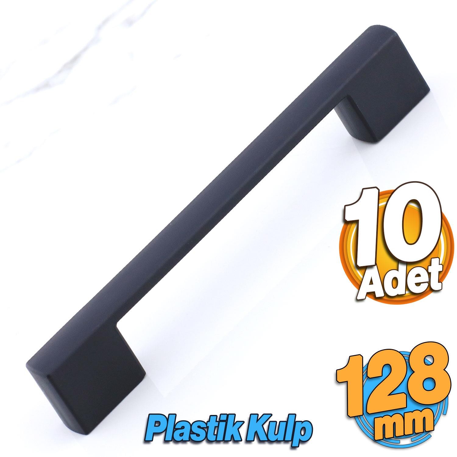 Gölcük 128 mm (SERT PLASTİK) 10 ADET Siyah Mobilya Çekmece Mutfak Dolap Dolabı Kulpu Kulbu Kulpları