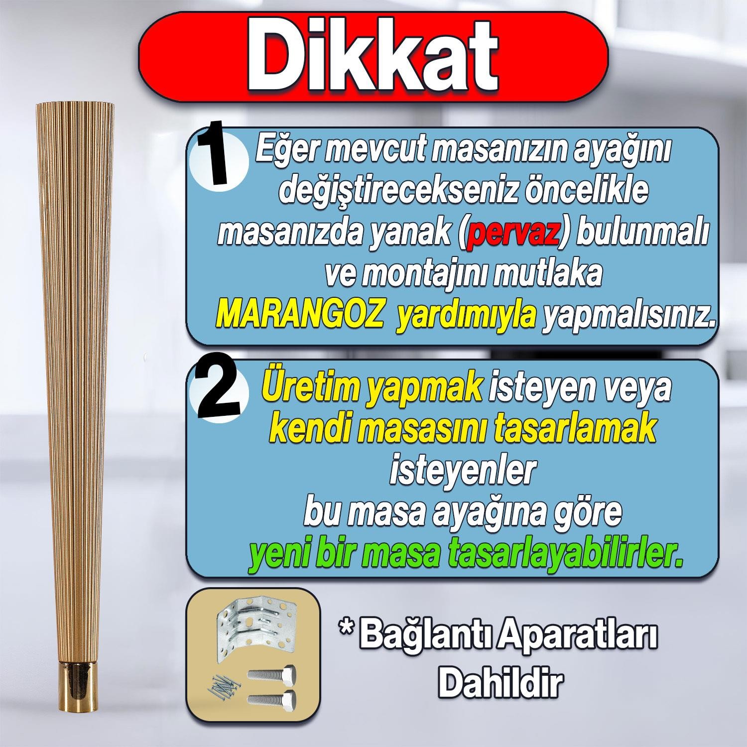 Suit Masa Dresuar Ayağı 75 cm Plastik Gold Altın Ayak Mutfak Yemek Masası Mobilya Ayakları