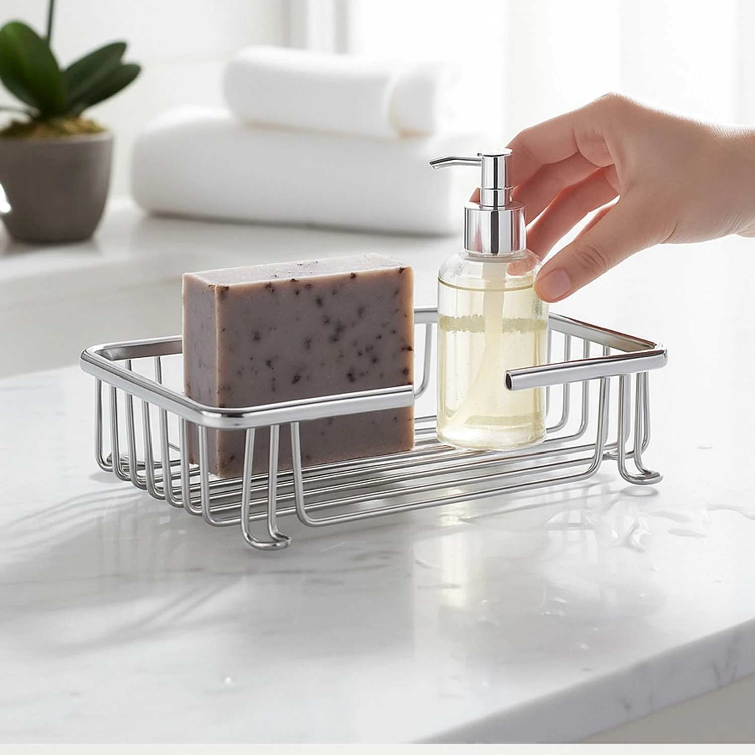 Banyo Köşe Duş Rafı Krom Tek Katlı Kare Şampuanlık Sabunluk Paslanmaz Metal Duvar Tipi Organizer