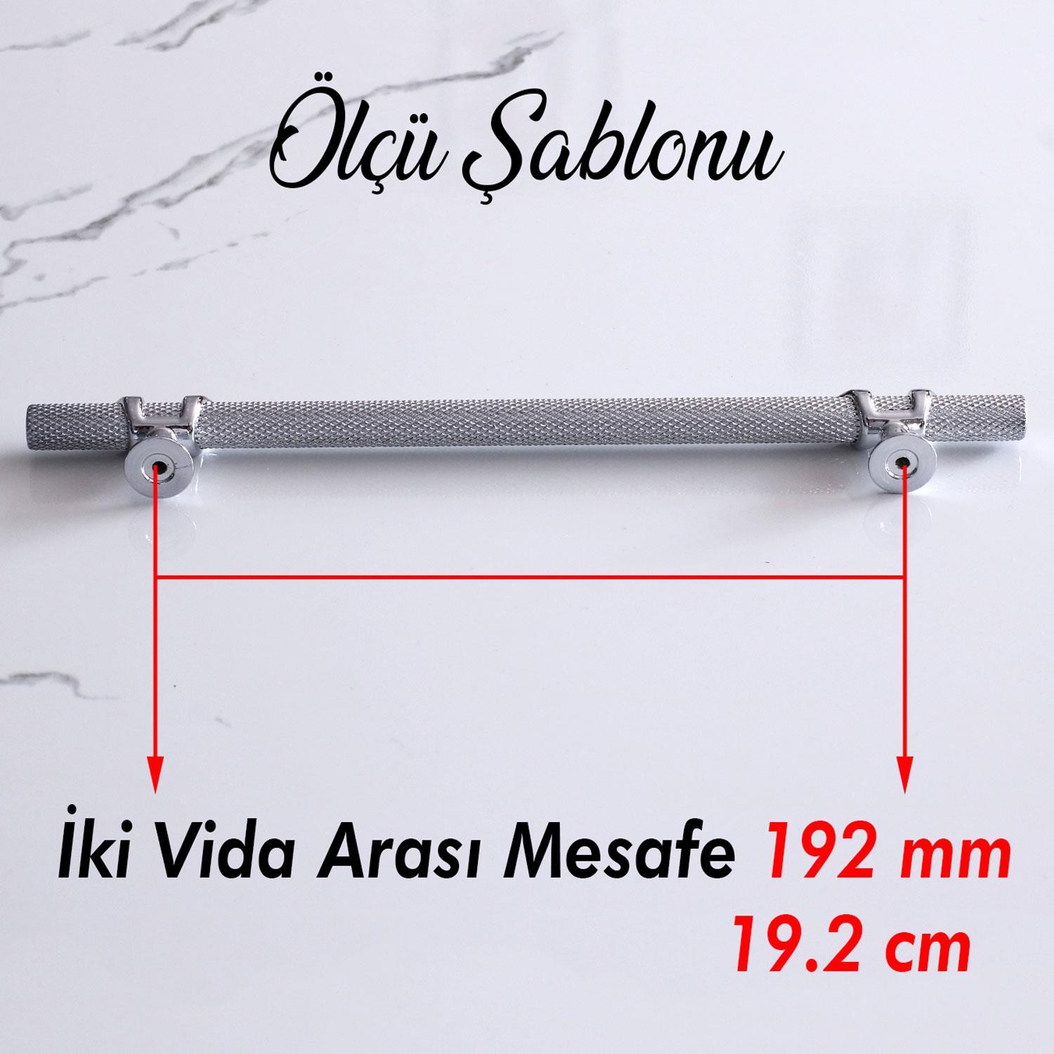 Burç Kulp 192 mm Krom Renk Çekmece Mobilya Mutfak Dolabı Dolap Kulpları Kapak Kulpu Kulbu Metal