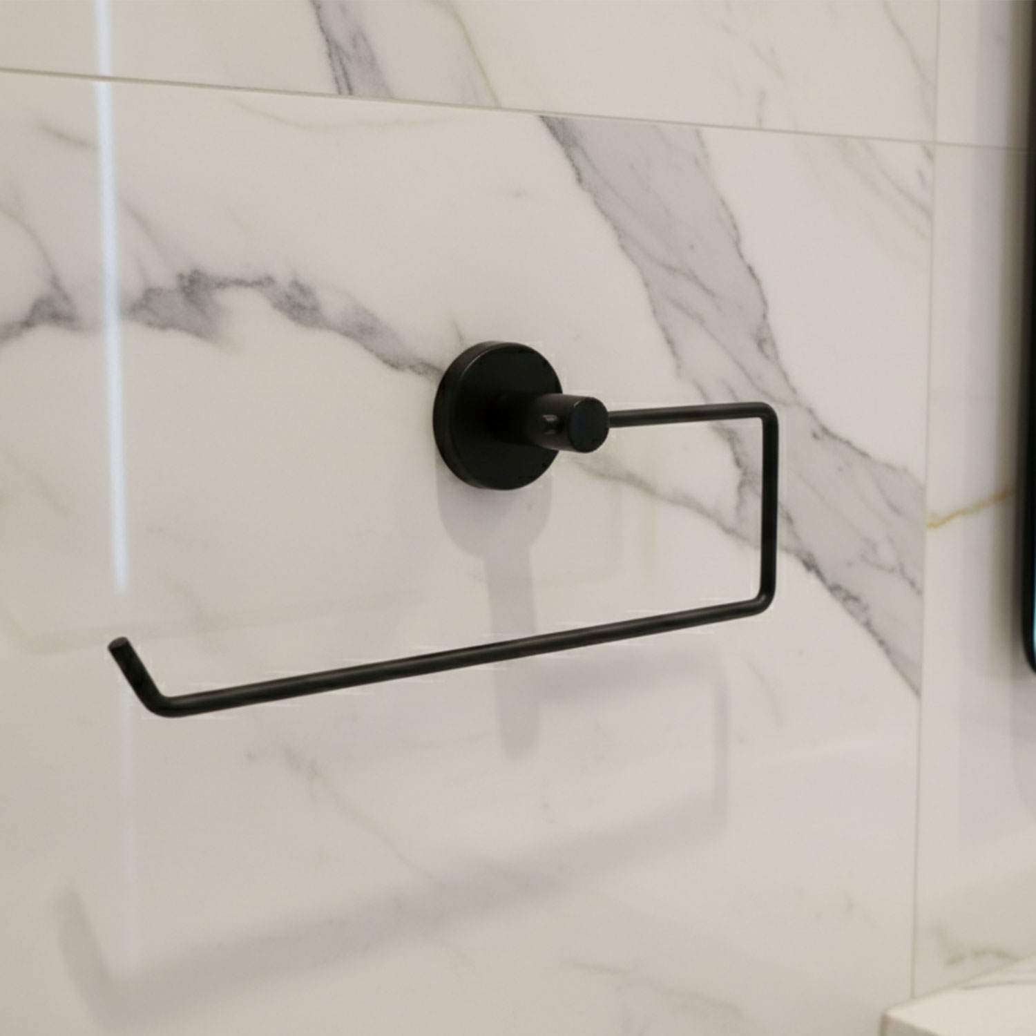 Açık Kağıt Havluluk Mat Siyah Metal Duvara Monte Vidalı Banyo Tuvalet Mutfak Kağıt Havluluk 25 cm