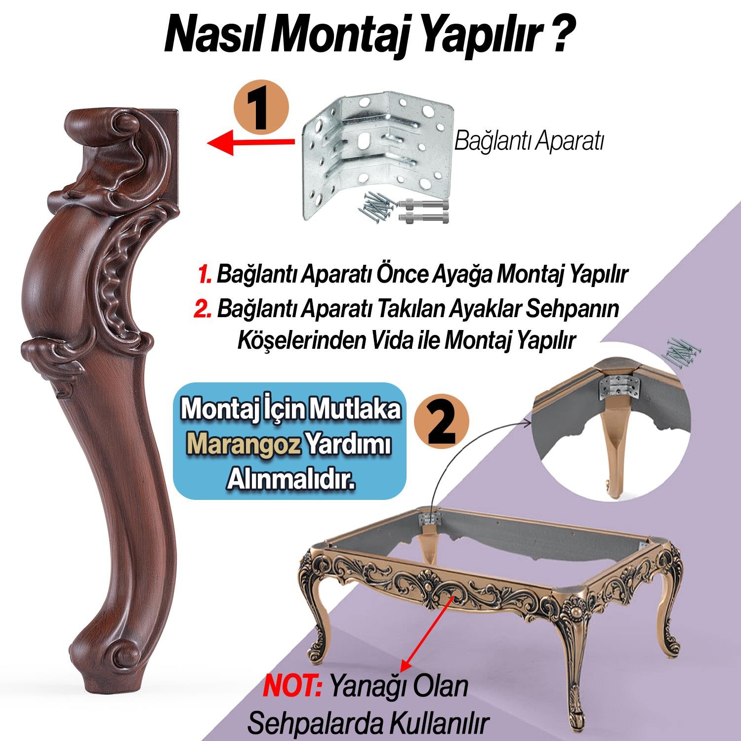 Ahşap Desenli 4 Adet Valenta Plastik Sehpa Ayağı 47 cm  Mobilya Zigon Çay Orta Sehpası Ayak Ayakları