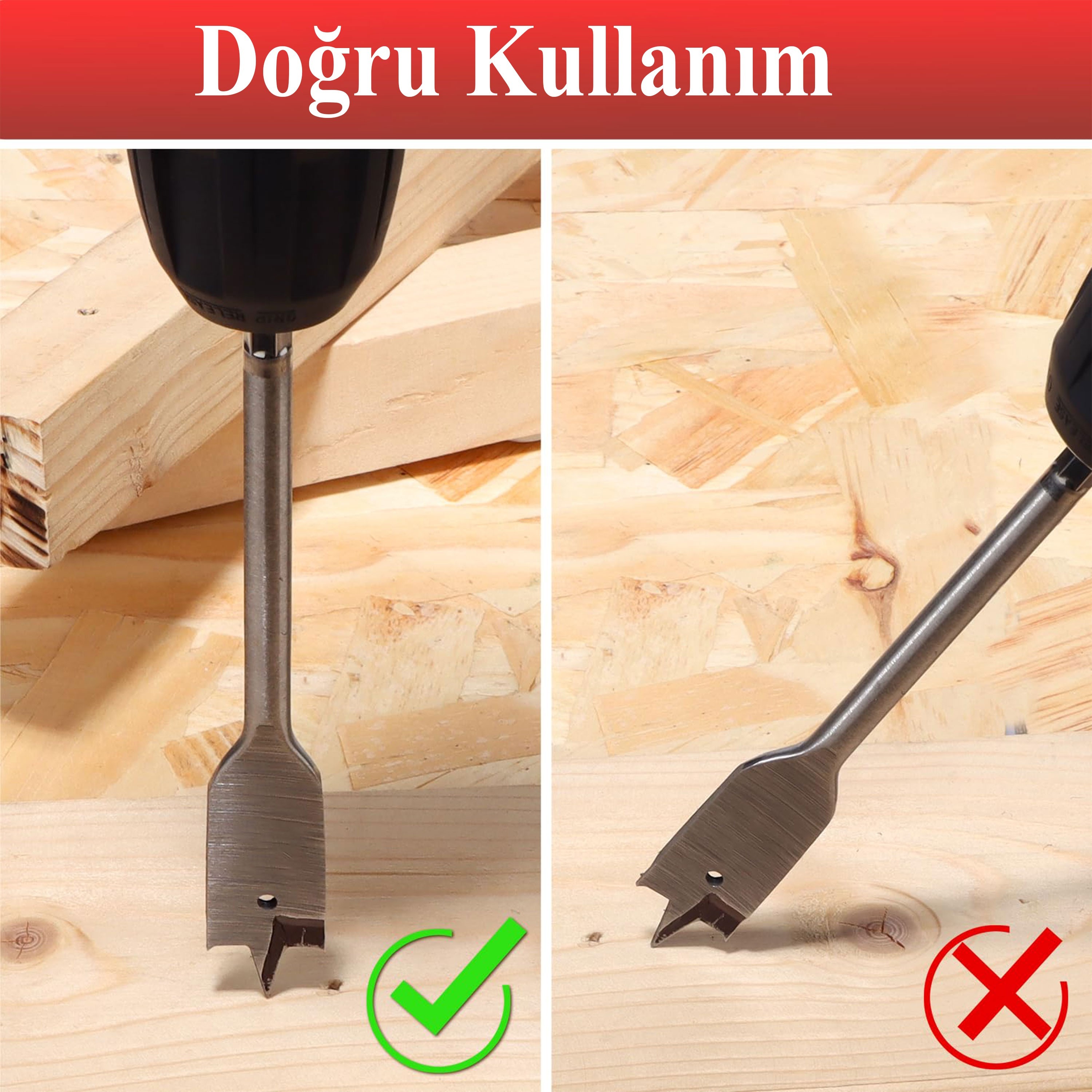 Yaprak Matkap Ucu Ahşap Ağaç Tahta Sunta Plastik Delme Bits Uç 40-38-35-30-24-22-20-18-16-14-12 mm