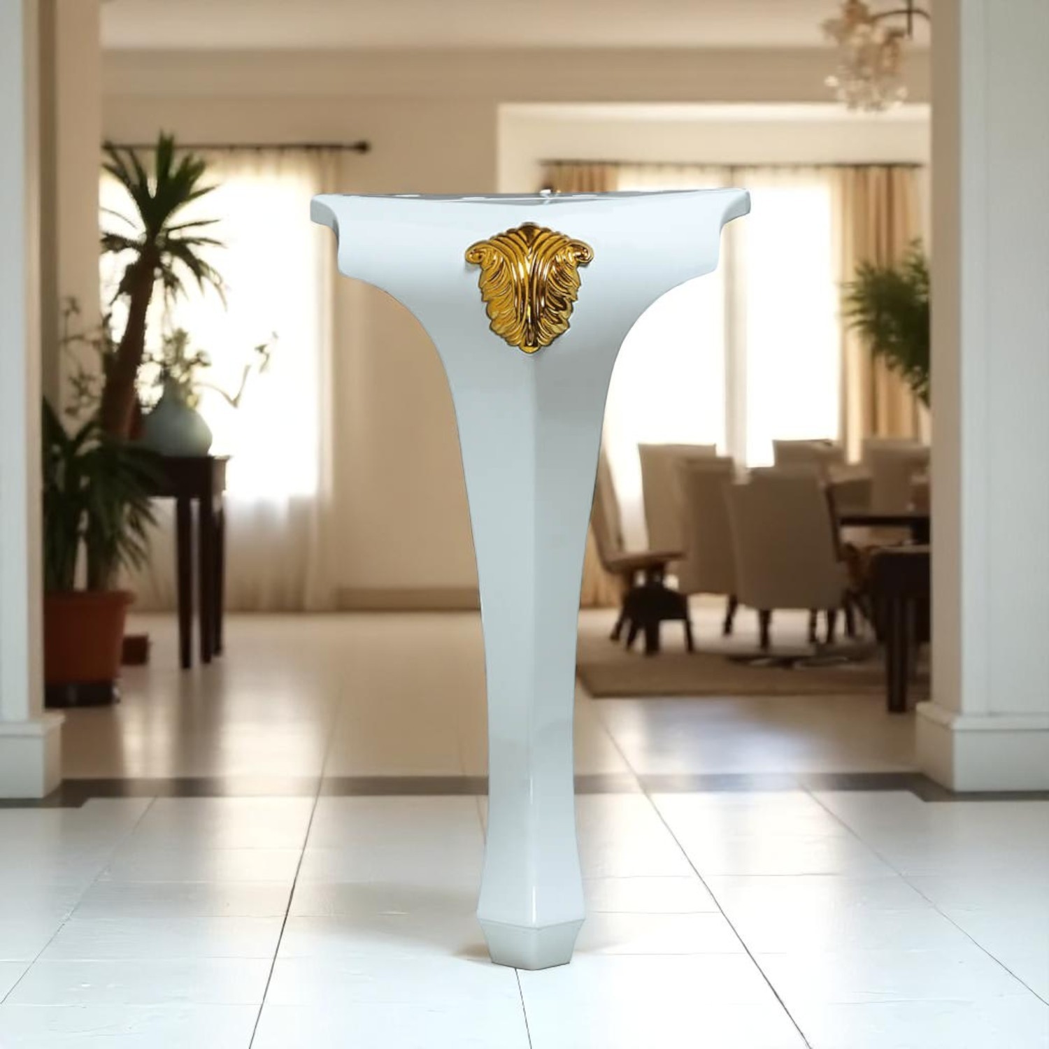 Lukens 4 ADET Beyaz Gold Sehpa Masa Ayakları 40 cm Plastik Ayak Mobilya Zigon Orta Sehpası Ayağı