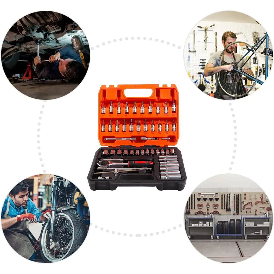 Lokma Anahtar Takımı 53 Parça Uzatma Kolu Mafsallı 1/4 Yıldız Hex