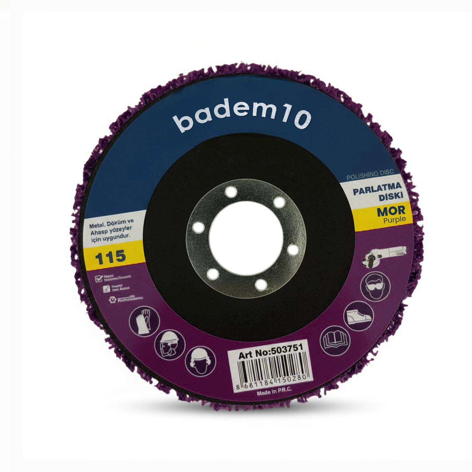 Mor 115 mm Parlatma Diski Döküm Metal Ahşap Yüzeyler İçin Pas Boya Sökücü Flap Disk