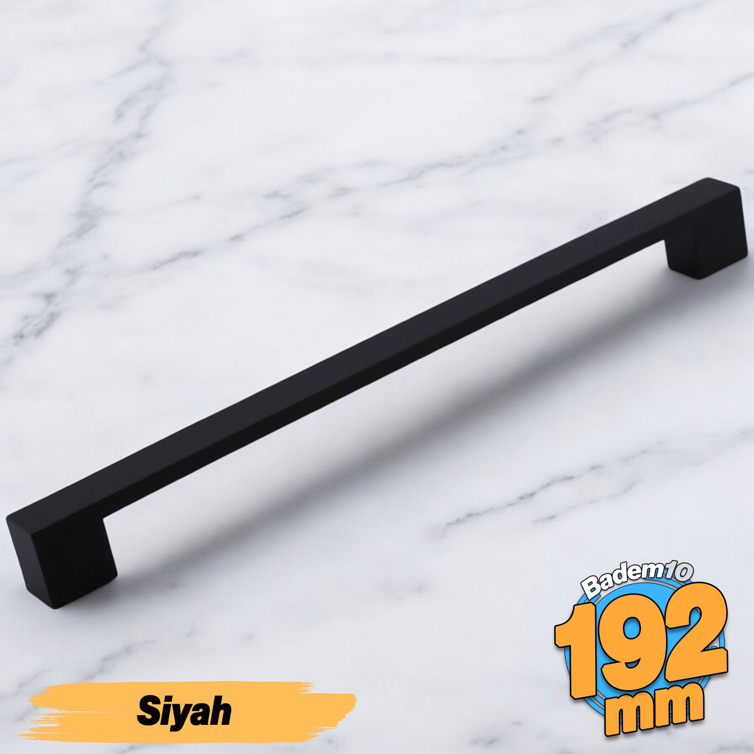Orta Köprü (192 mm - 19.2 cm) Siyah Metal Mobilya Mutfak Çekmece Dolap Dolabı Kulbu Kulpu Kulpları