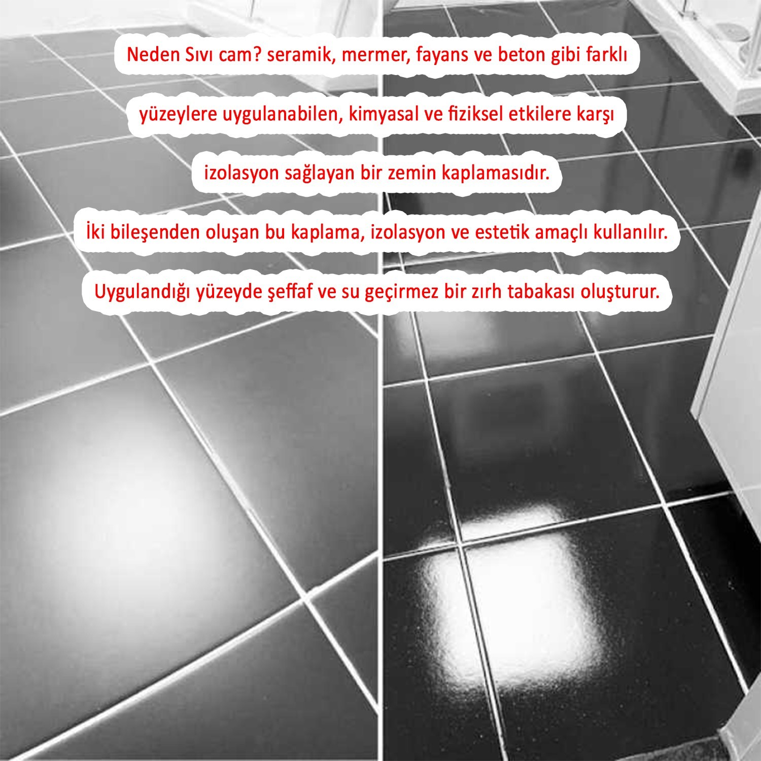 Sıvı Cam Su Yalıtım 4 kg Şeffaf Renk Proliquid 390 Seramik Mermer Fayans Banyo Wc Balkon İzolasyon 