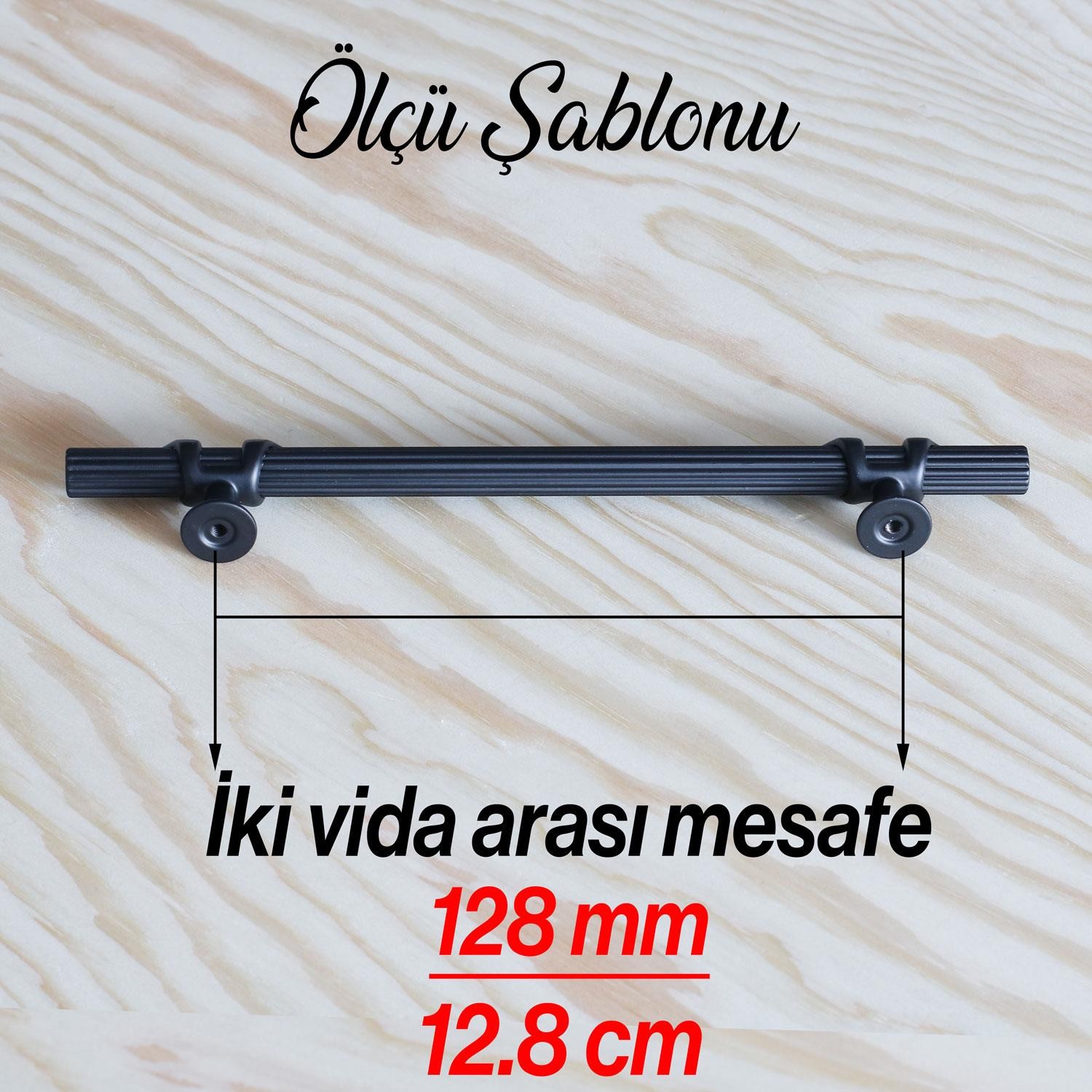 Emir 128 mm Siyah Metal Kulp Çekmece Mobilya Mutfak Dolabı Dolap Kapak Kulpları Kulbu Kulpu