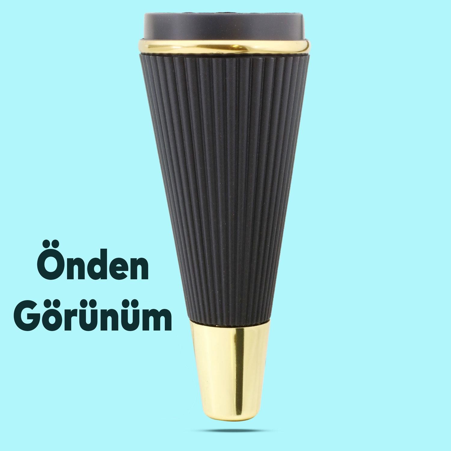 Iron Lüks Mobilya Kanepe Tv Ünitesi Konsol Koltuk Ayağı 19 Cm Siyah Gold Ayakları