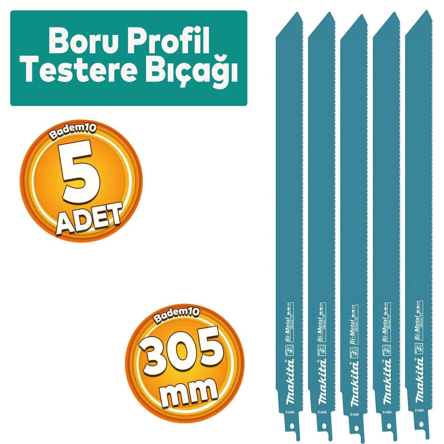 Makita Boru Profil Testere Bıçağı Metal Kılıç 305 mm Dekupaj Testere Bıçak B-43228 5 ADET