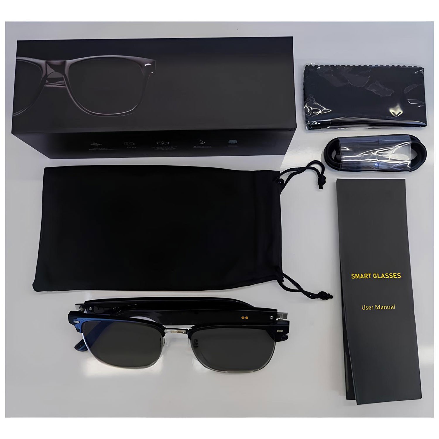 Akıllı Güneş Gözlüğü Bluetooth Komut Stereo Çift Hoparlörlü Kablosuz Unisex Polarize Trend Gözlük