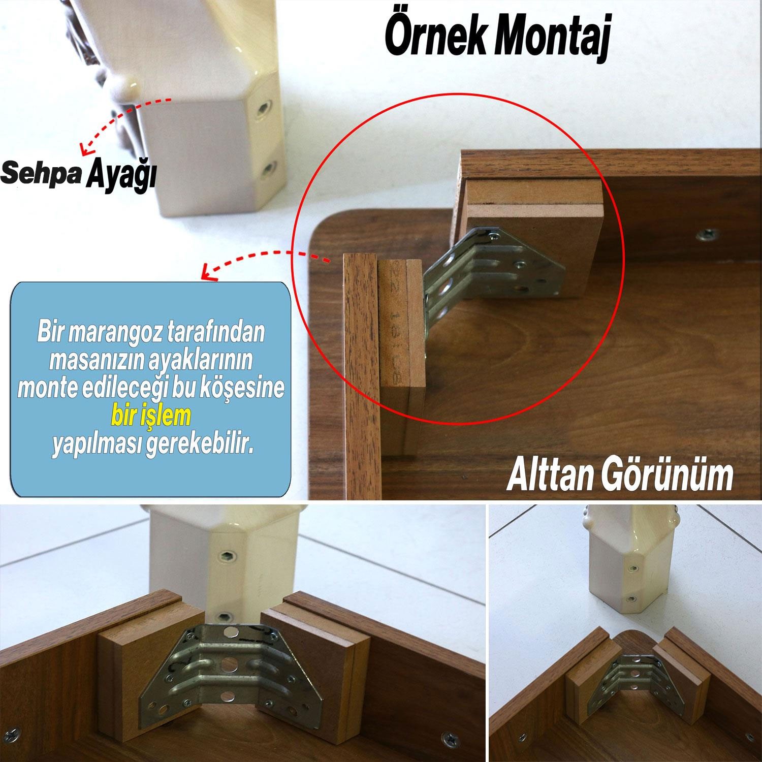 Elips Sehpa Ayağı 42 cm Plastik Antrasit Masa Ayak Mutfak Sehpası Yemek Masası Mobilya Ayakları