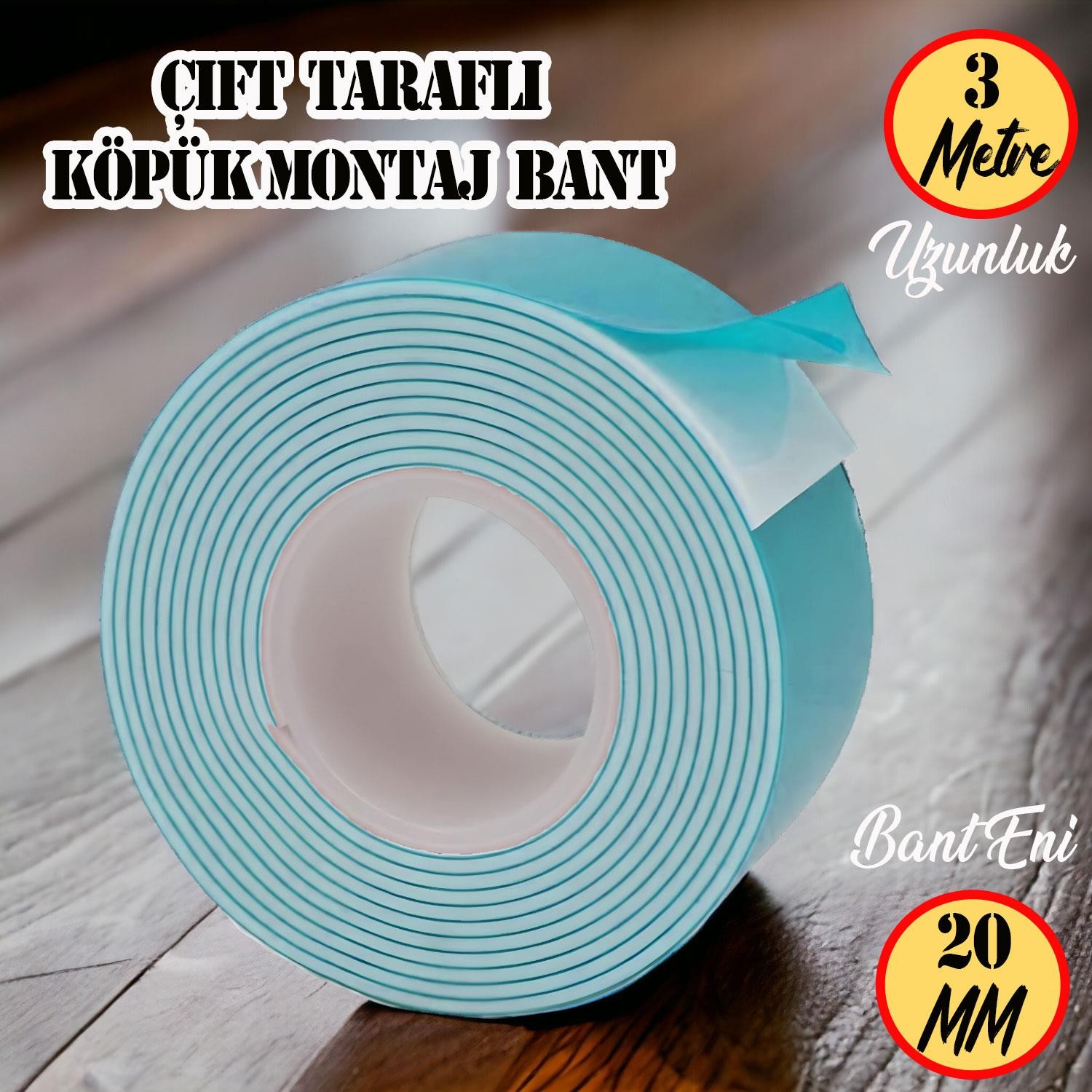 Bondit Çift Taraflı Montaj Bandı 20 mm x 3 Metre (BNMD2030)