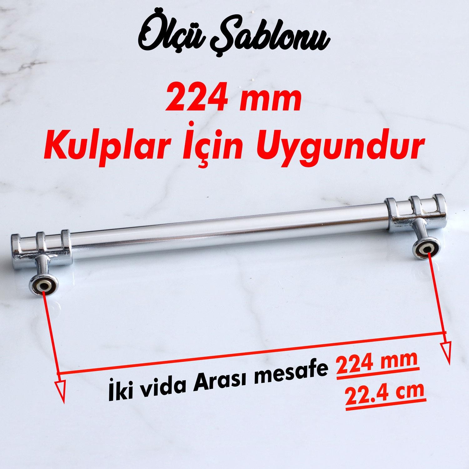 Yüzük Kulp 224 mm Krom Metal Mobilya Mutfak Çekmece Dolap Kapak Kulpları Dolabı Kulbu Kulpu 22.4 cm