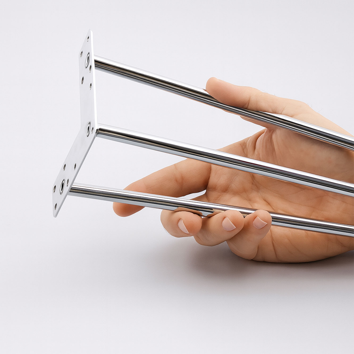 Martı Krom Gümüş Metal Sehpa Masa Ayağı 41 cm Tekli Dayanıklı Mobilya Destek Yükseltici Ayak Modeli