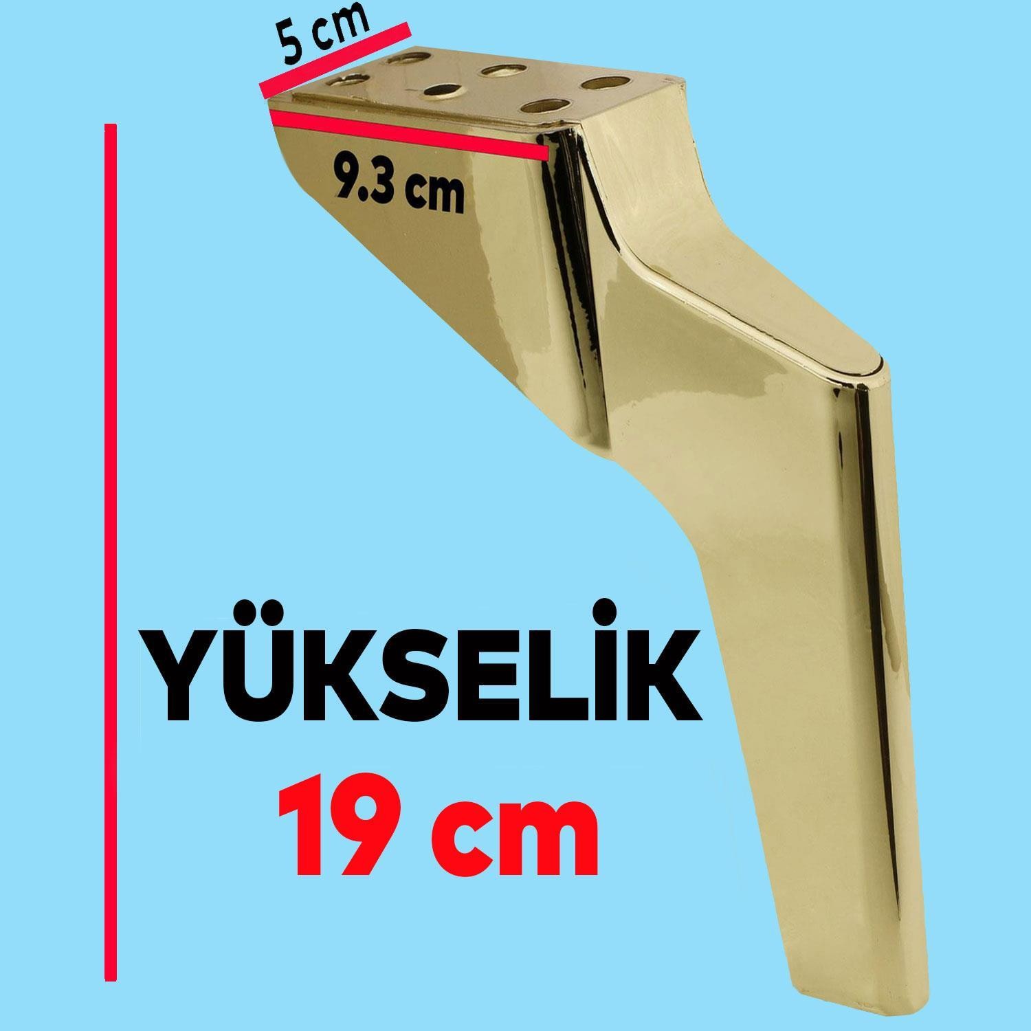 Logan 6'lı Set Mobilya TV Ünitesi Çekyat Koltuk Kanepe Destek Ayağı 19 cm Altın Ayak M8 Civatalı