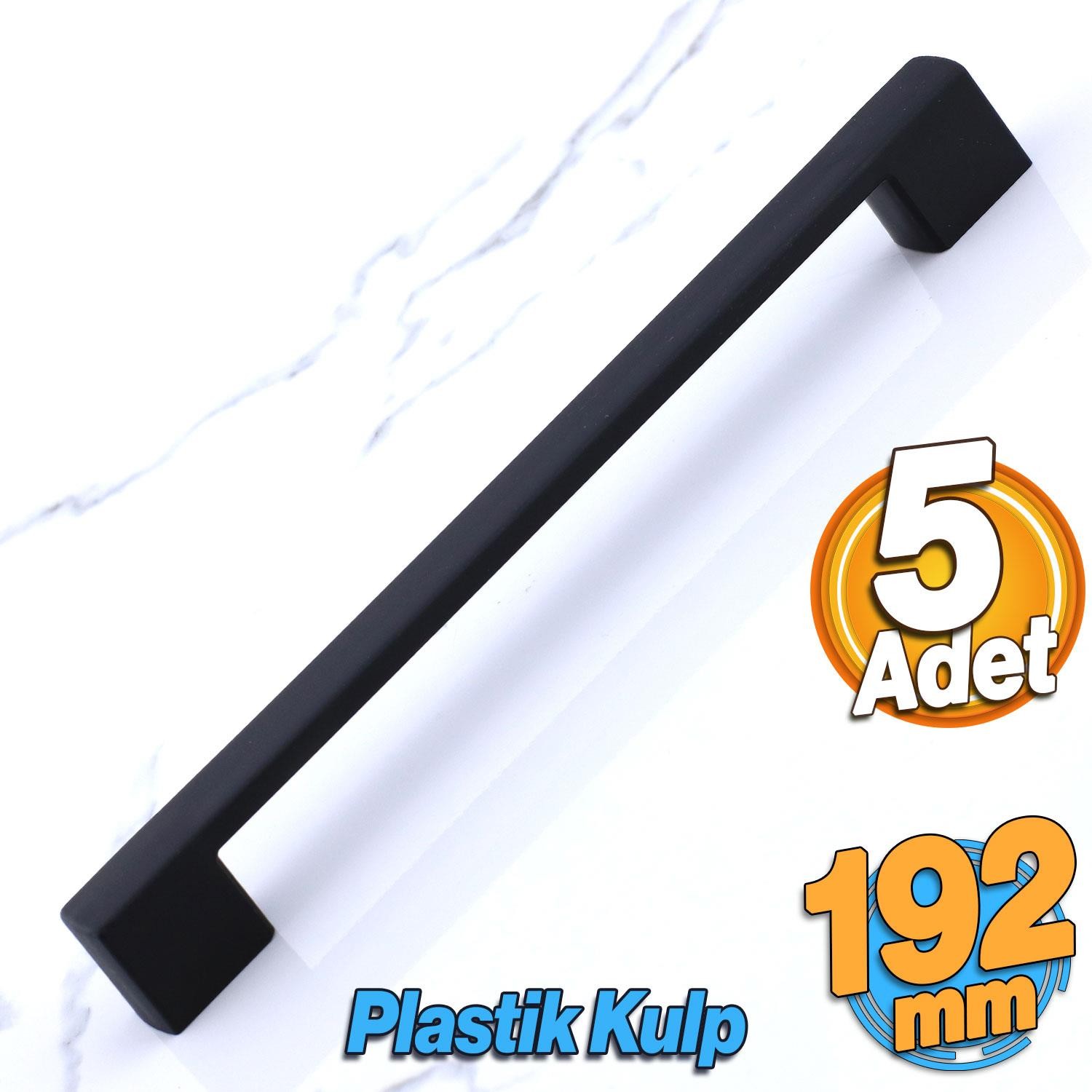 Gölcük 192 mm (SERT PLASTİK) 5 ADET Siyah Mobilya Çekmece Mutfak Dolap Dolabı Kulpu Kulbu Kulpları