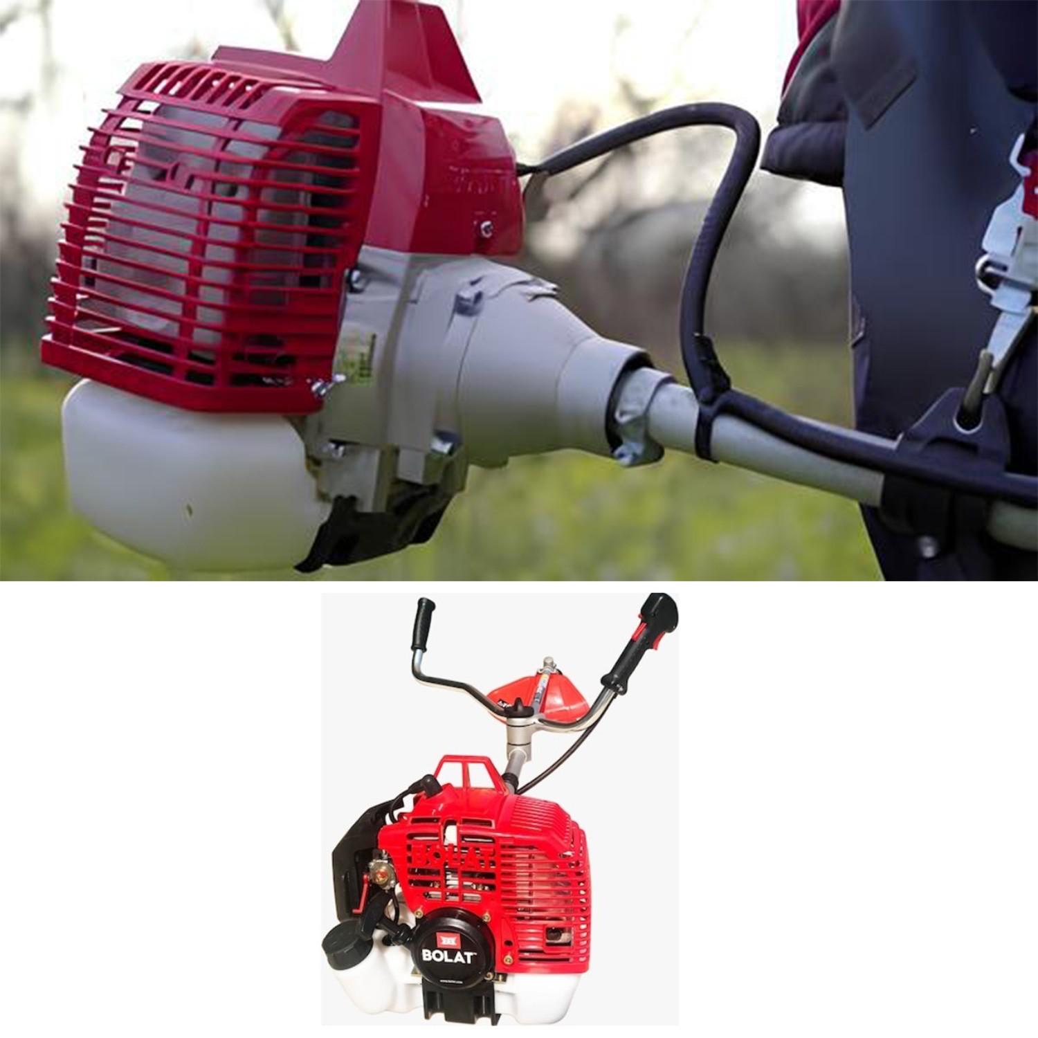 Bolat Benzinli Atak Yan Tırpan Çim Biçme Testeresi 3.3 hp 57 cc Bisiklet Kollu Omuz Askılı Misina