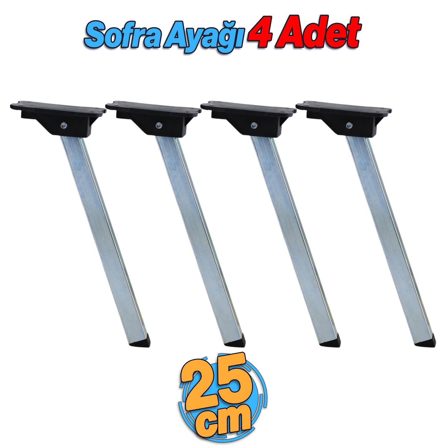 Sofra Ayağı 25 cm Metal 4 Adet Plastik Siyah Taban Katlanır Yer Sofrası Sini Altı Mobilya Ayak Masa