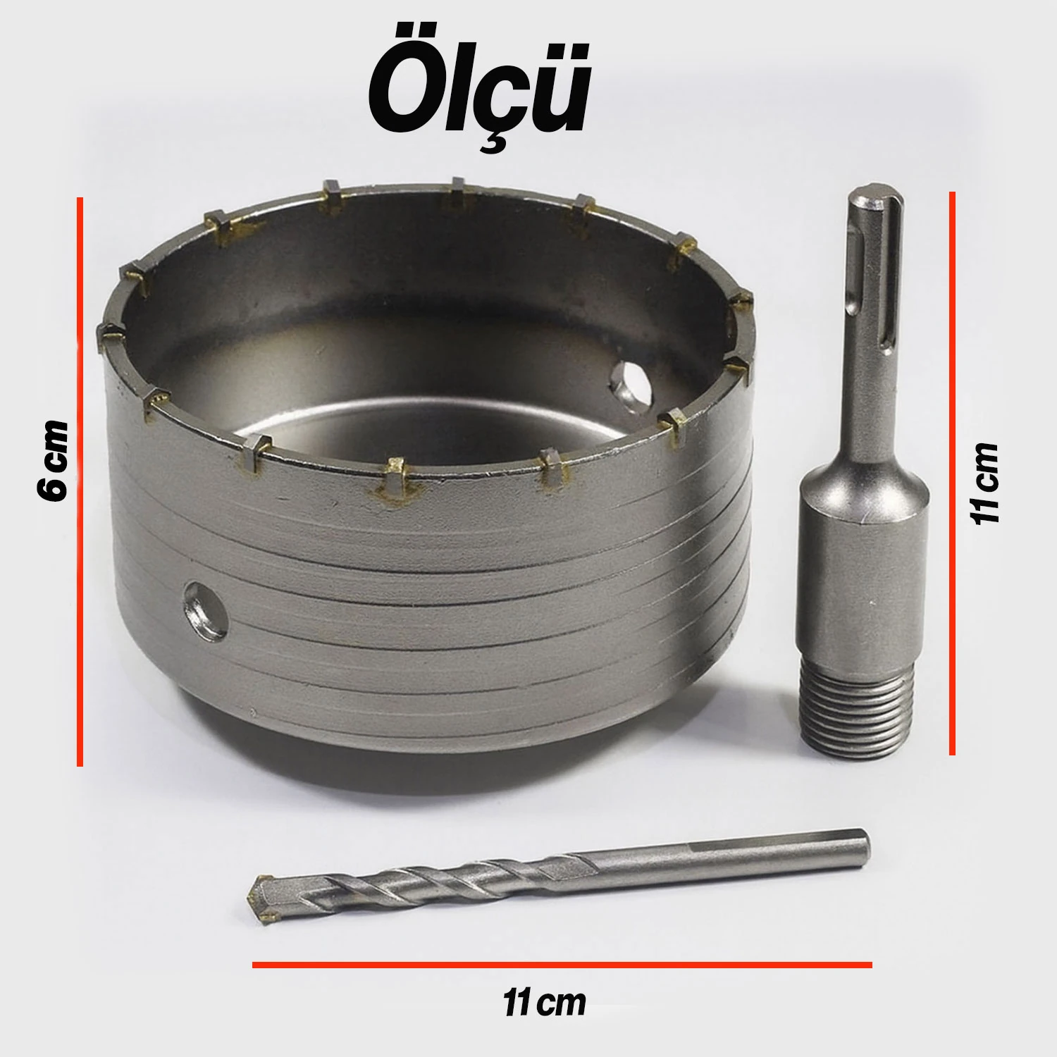 Elmas Beton Delme Pançı SDS 100MM Yüksek Dayanımlı Profesyonel Beton Delme Ucu Temiz Kesim