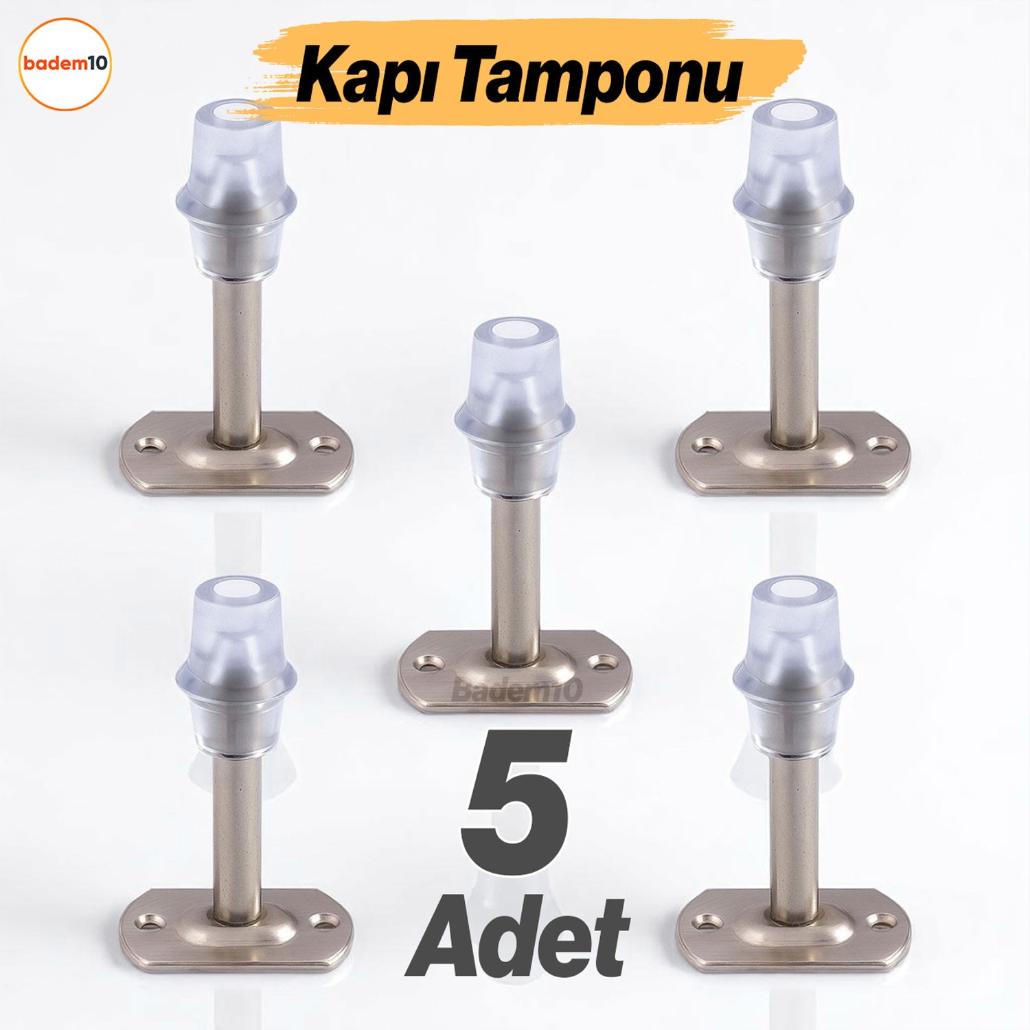 Kapı Stoperi 5 ADET Tamponu Gümüş Krom 8 cm Metal Kapı Durdurucu Tutucu Kapı Altı Üstü Kolu Stopu